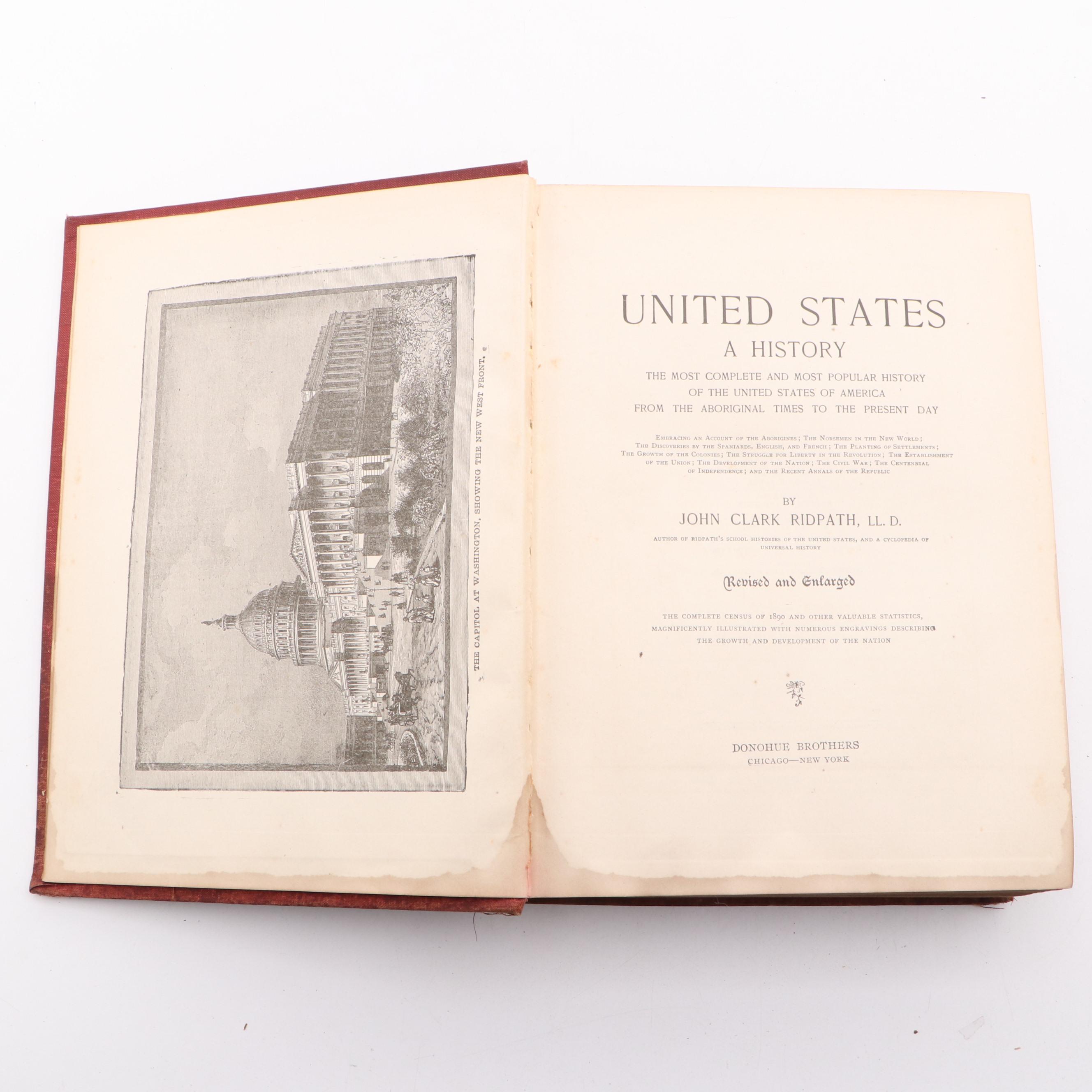 Illustrated "The United States: A History" by John Clark Ridpath, 1899