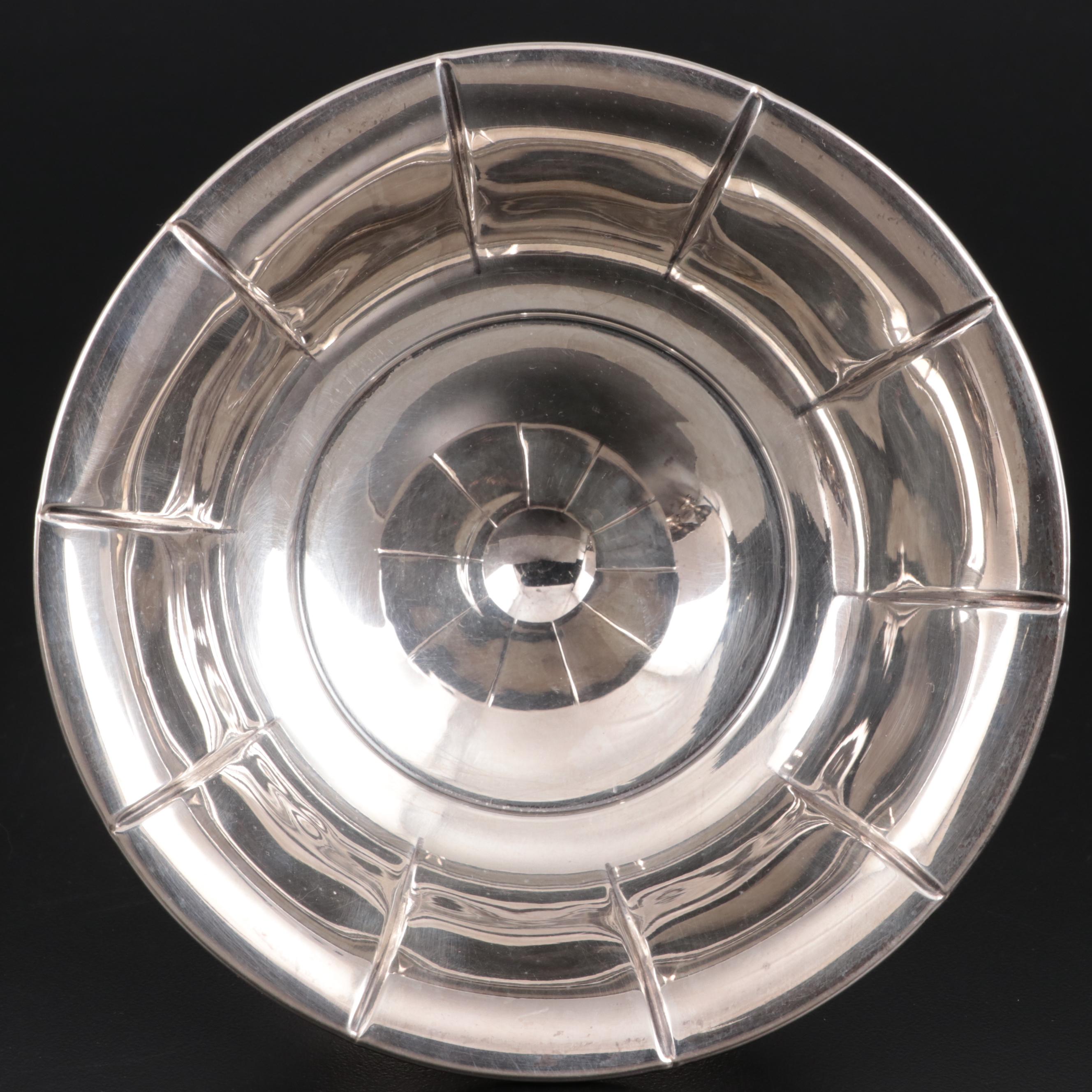 M. Fred Hirsch Sterling Silver Sherbet Cups with Preisner Sterling Candy Bowl