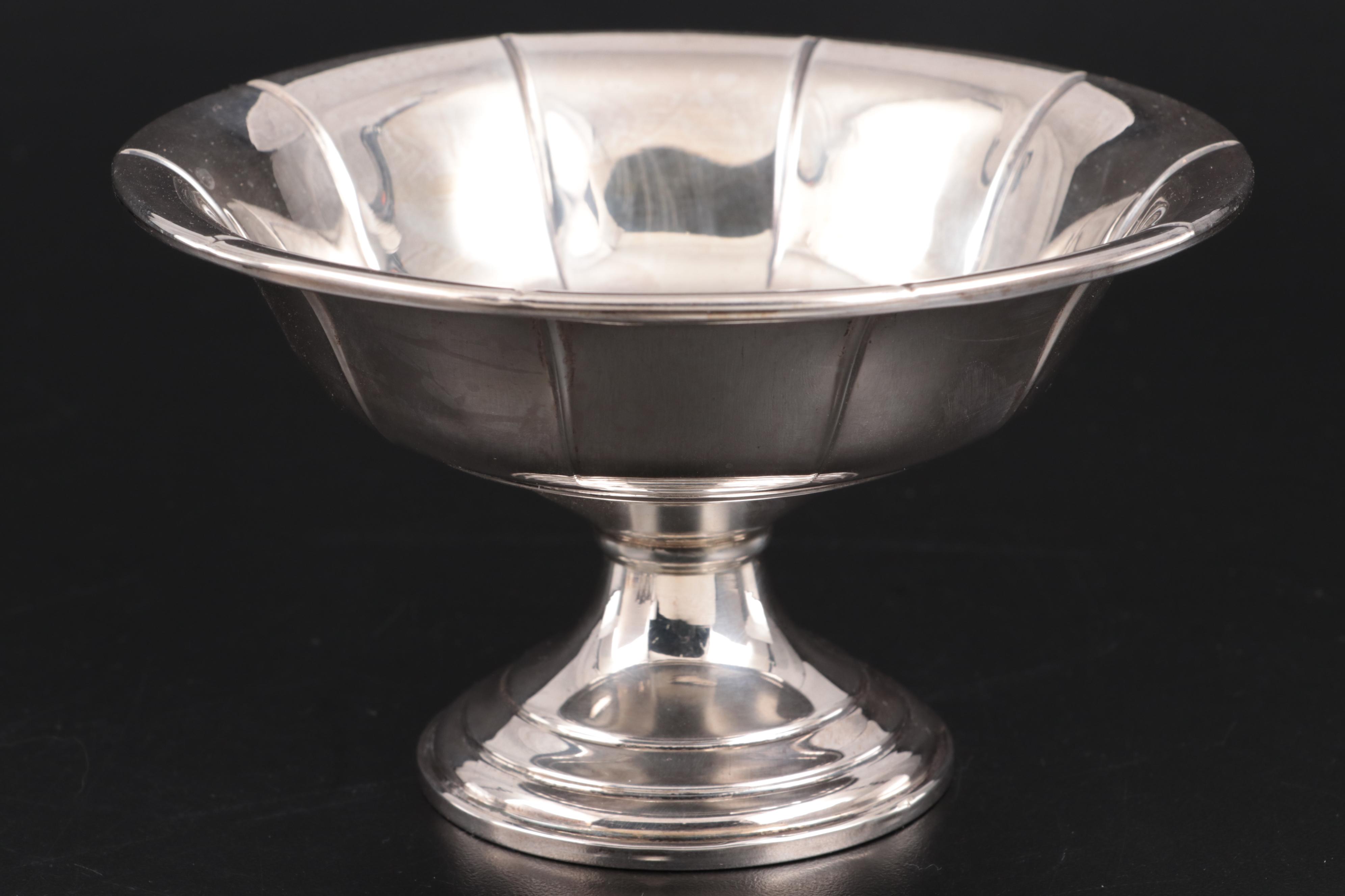 M. Fred Hirsch Sterling Silver Sherbet Cups with Preisner Sterling Candy Bowl