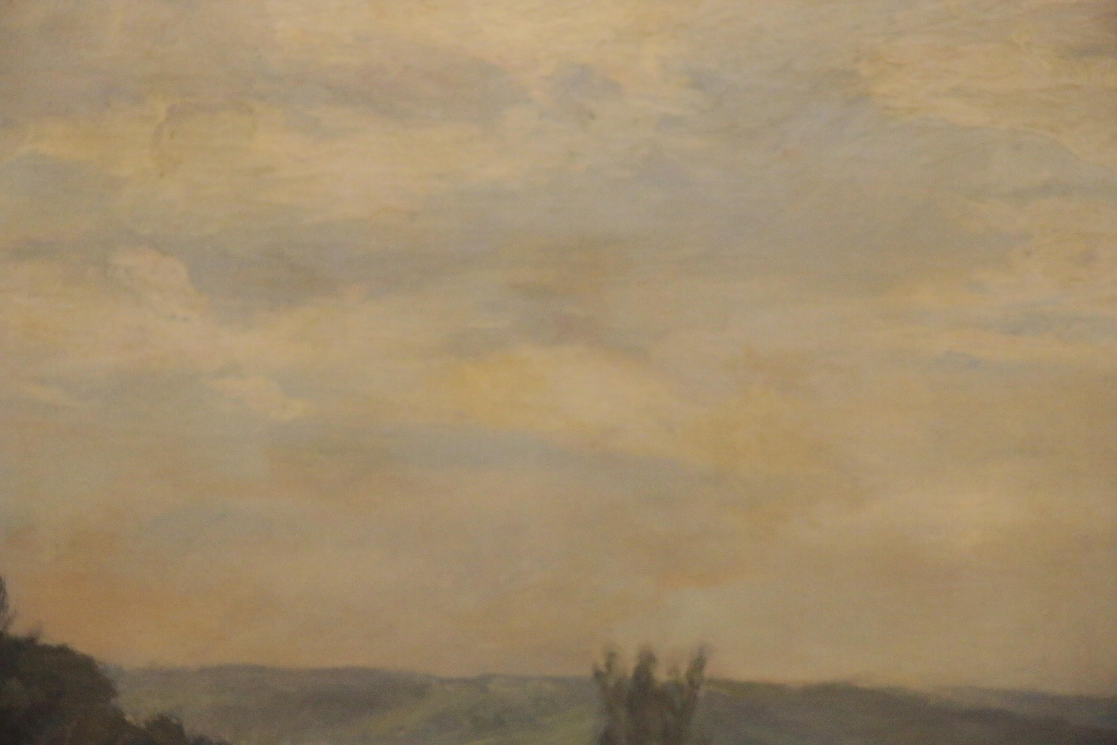 Caroline Augusta Lord Oil Landscape Painting of Valley View, Circa 1900