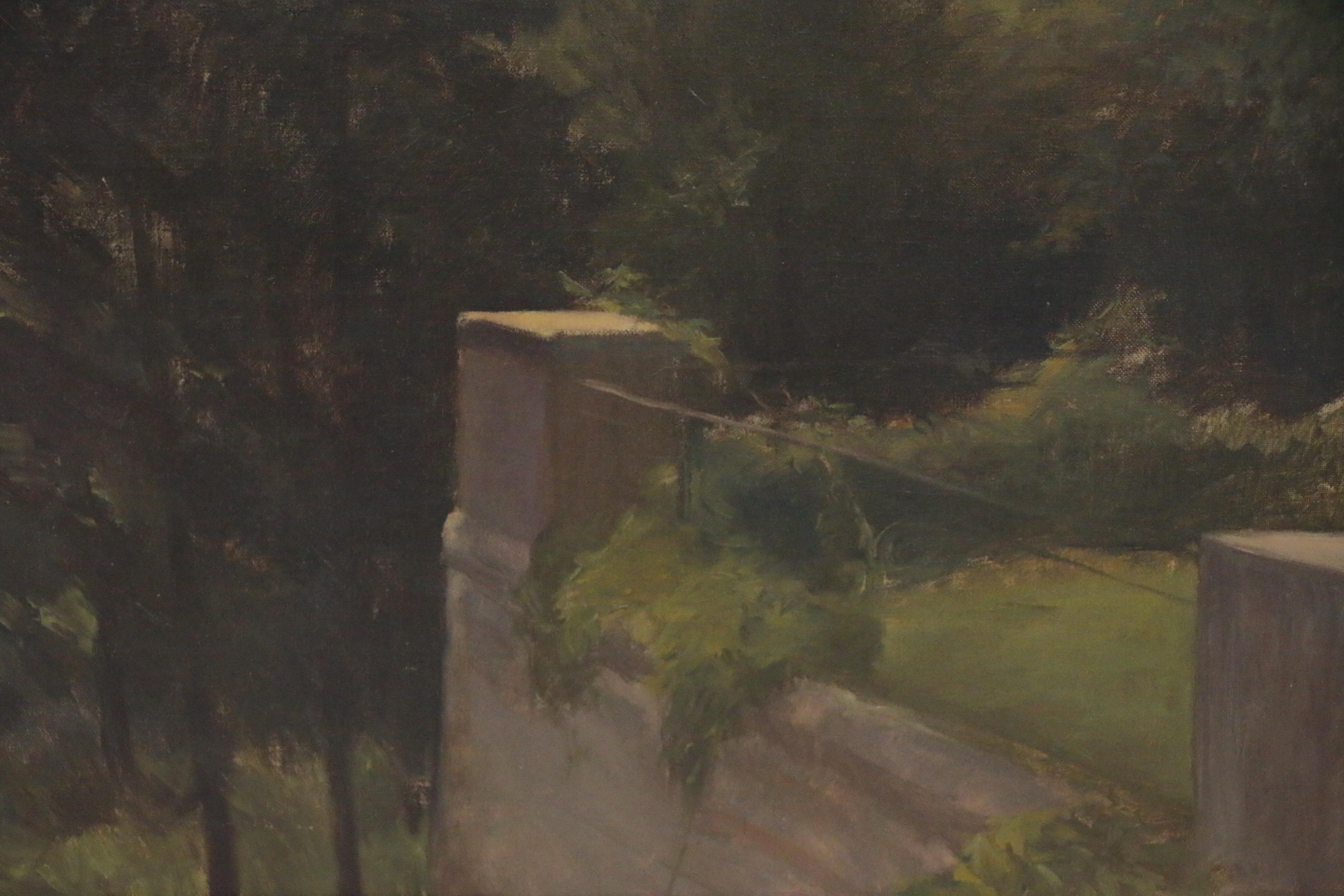 Caroline Augusta Lord Oil Landscape Painting of Valley View, Circa 1900