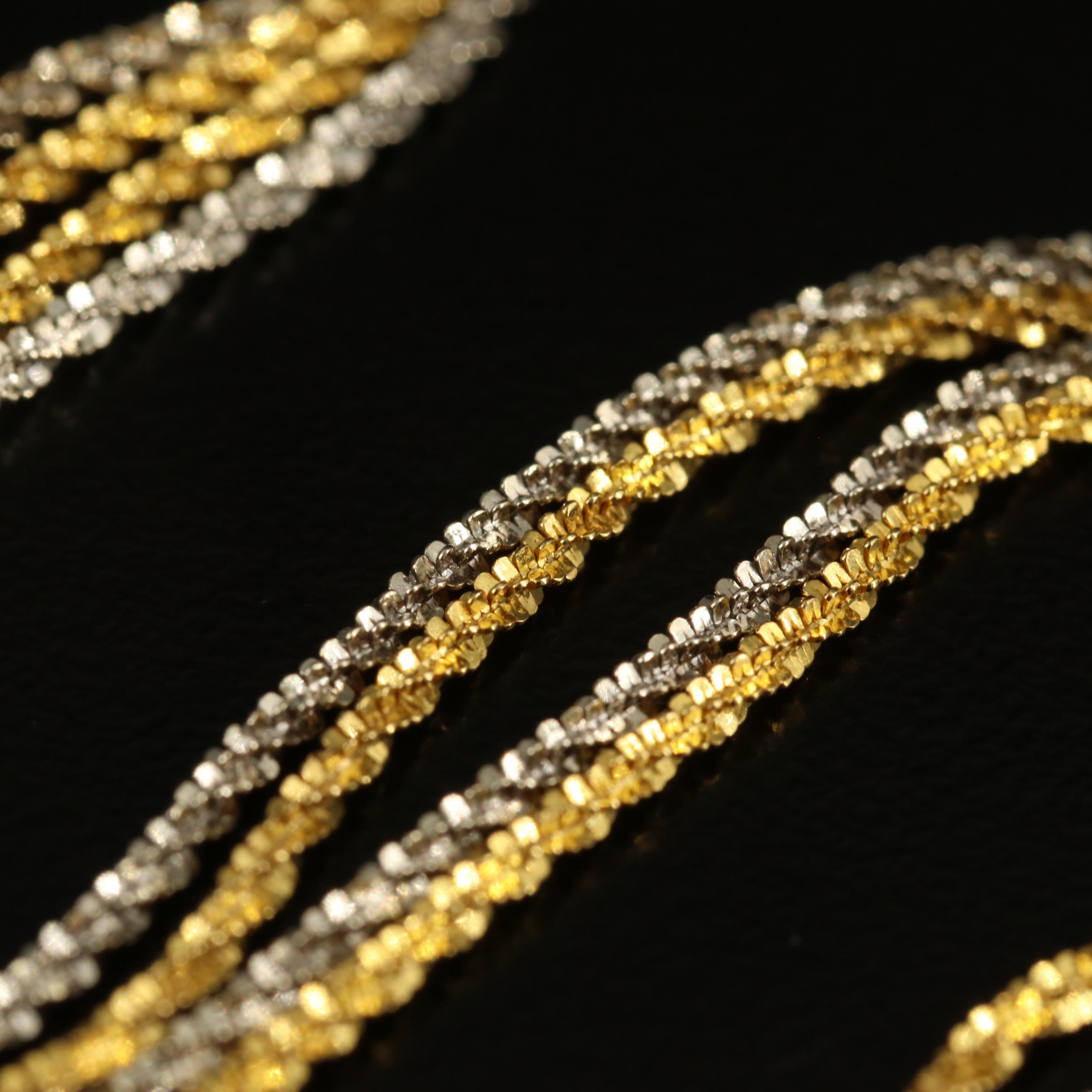 10K Yellow and White Gold Sparkle Chain