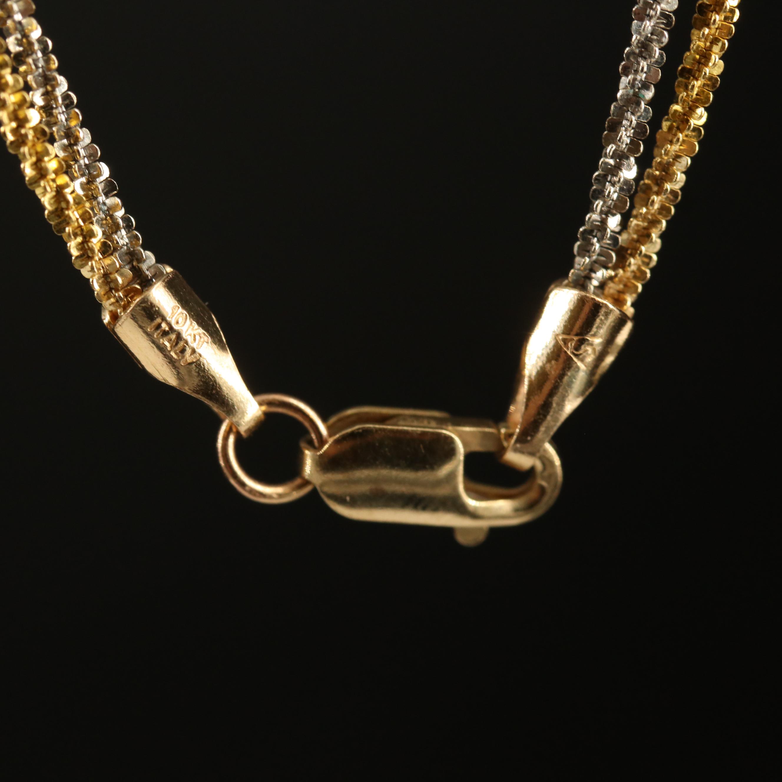 10K Yellow and White Gold Sparkle Chain