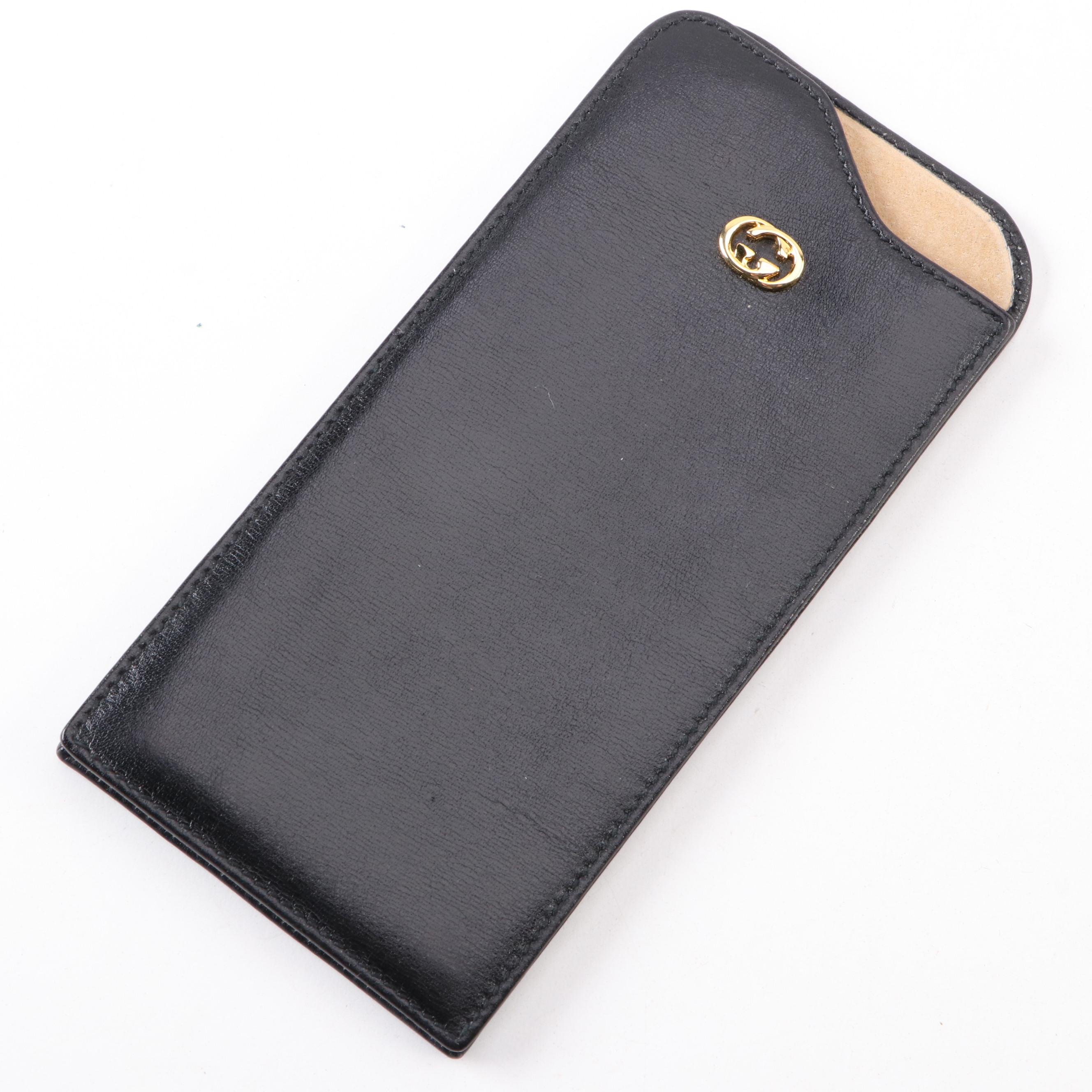 Gucci Leather Folding Coin Purse and Black Leather Eyewear Sleeve