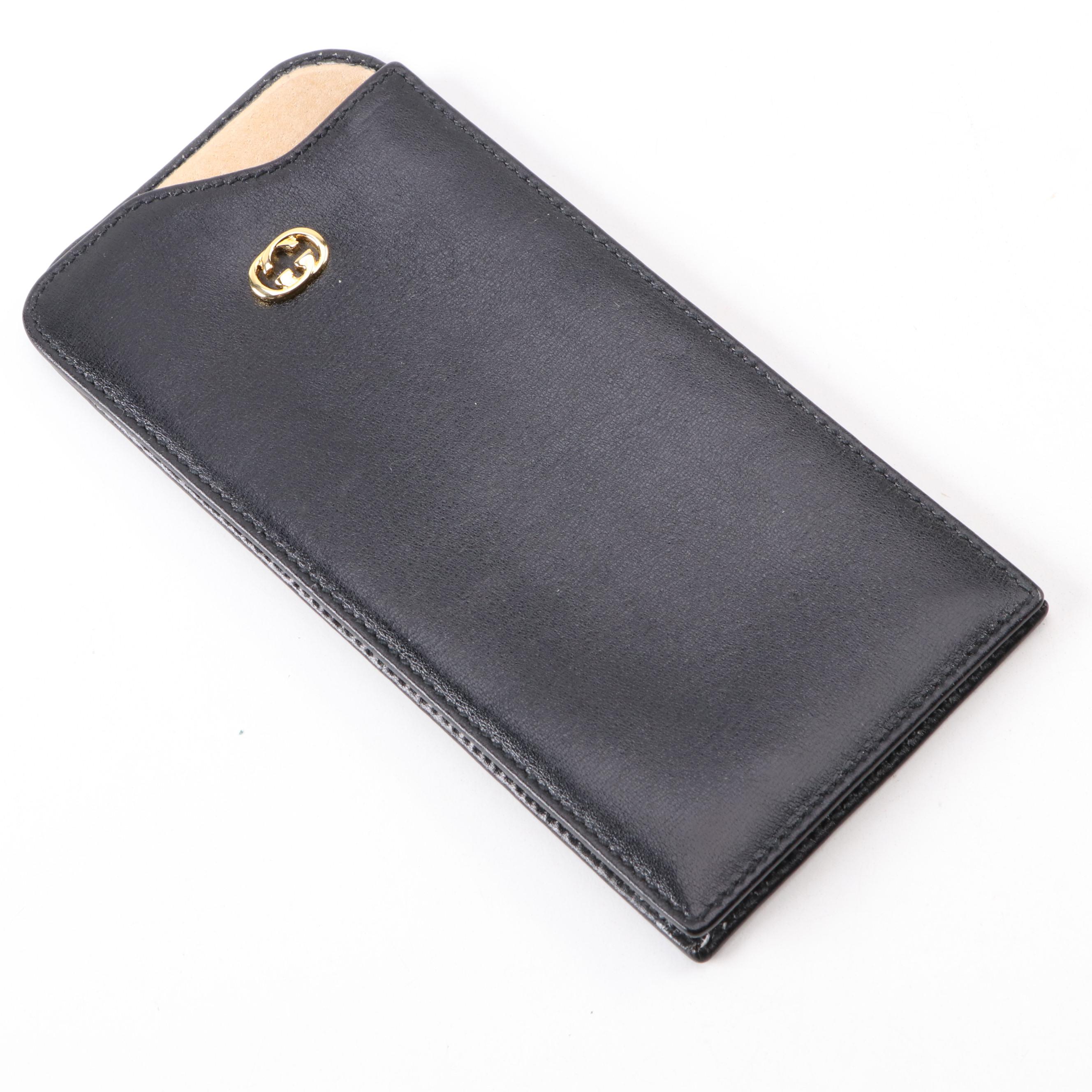 Gucci Leather Folding Coin Purse and Black Leather Eyewear Sleeve