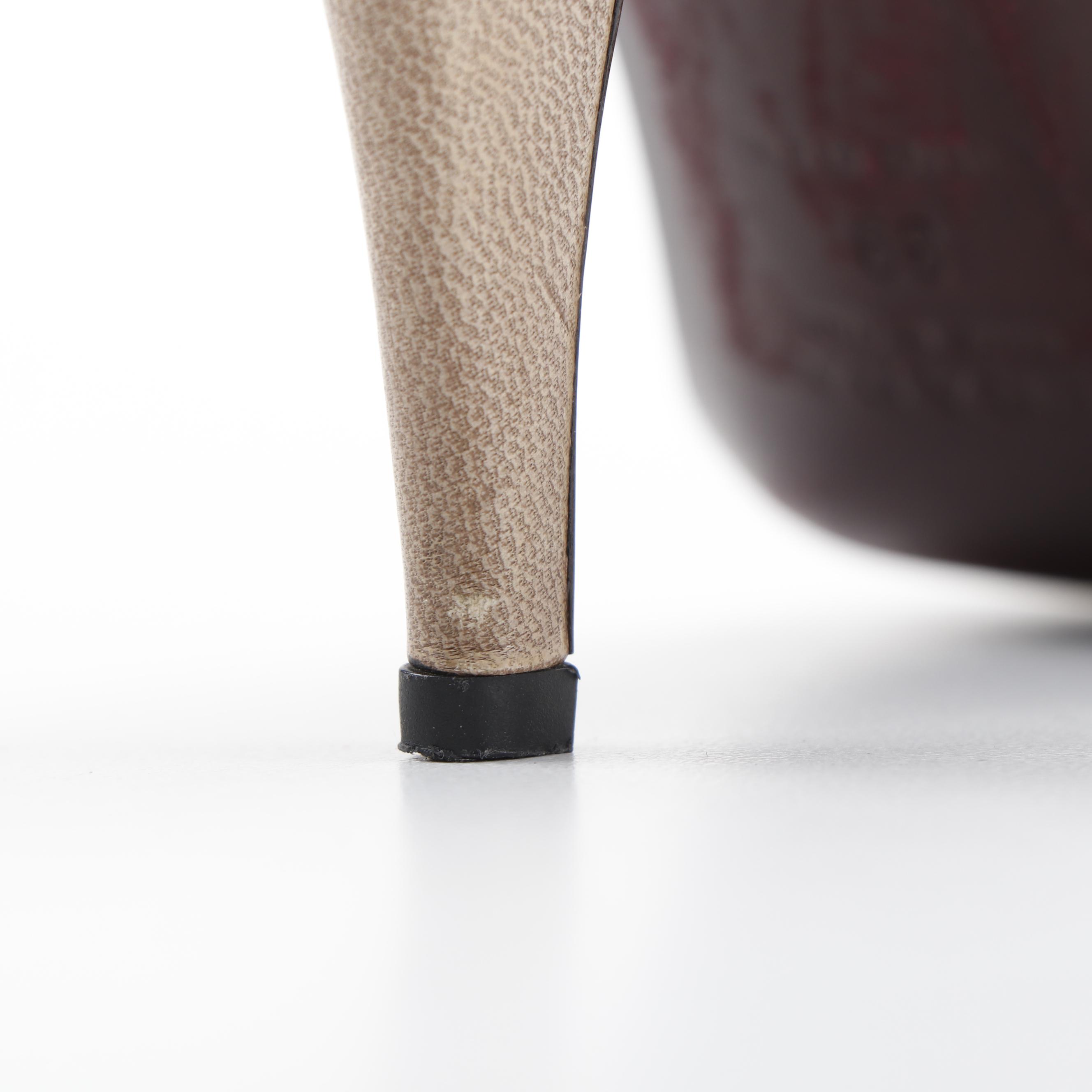 Prada Leather Pointed Toe Pumps with Leather Appliqué and Stitching Accents