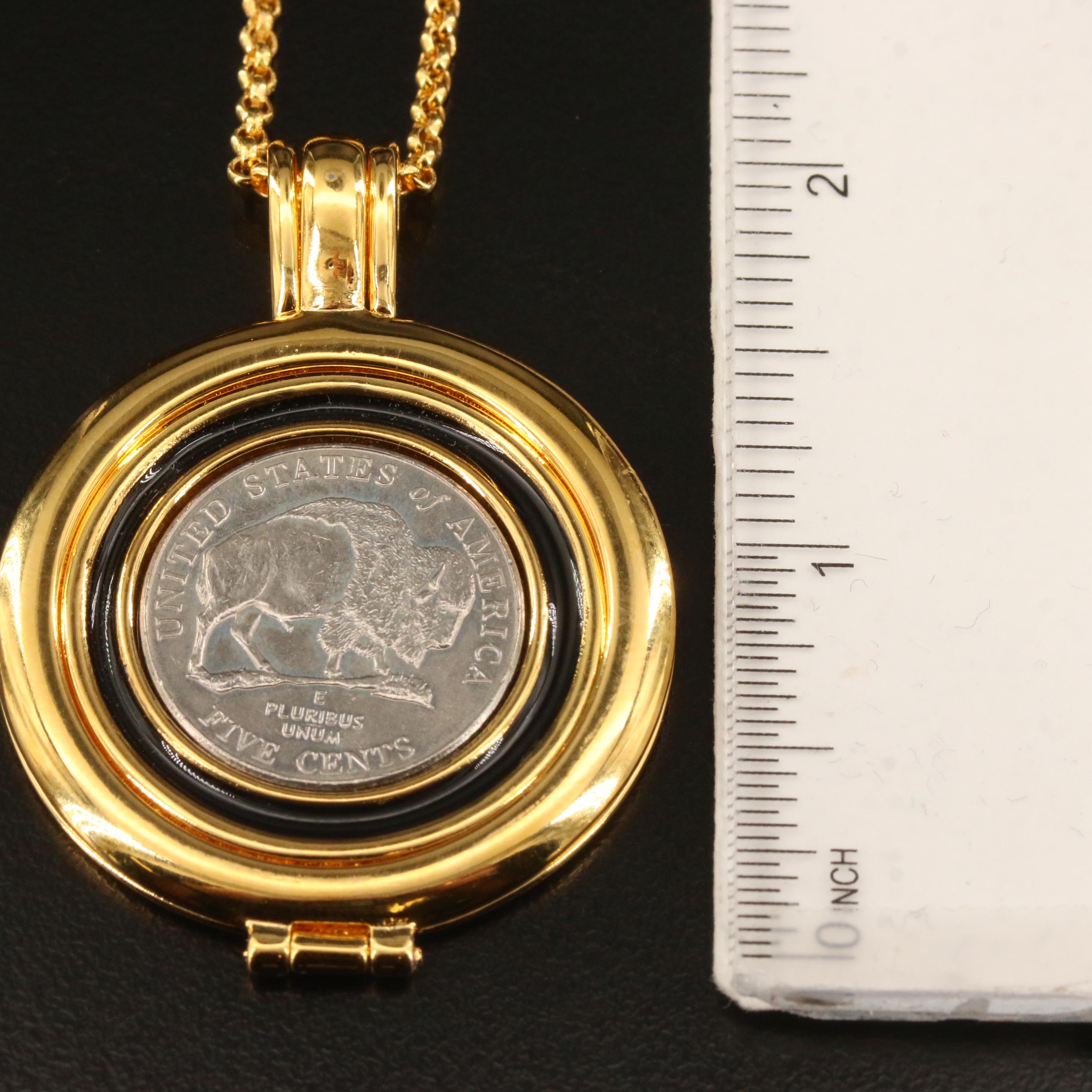 Coin Jewelry Featuring Ring and Necklace with Interchangeable Pendants