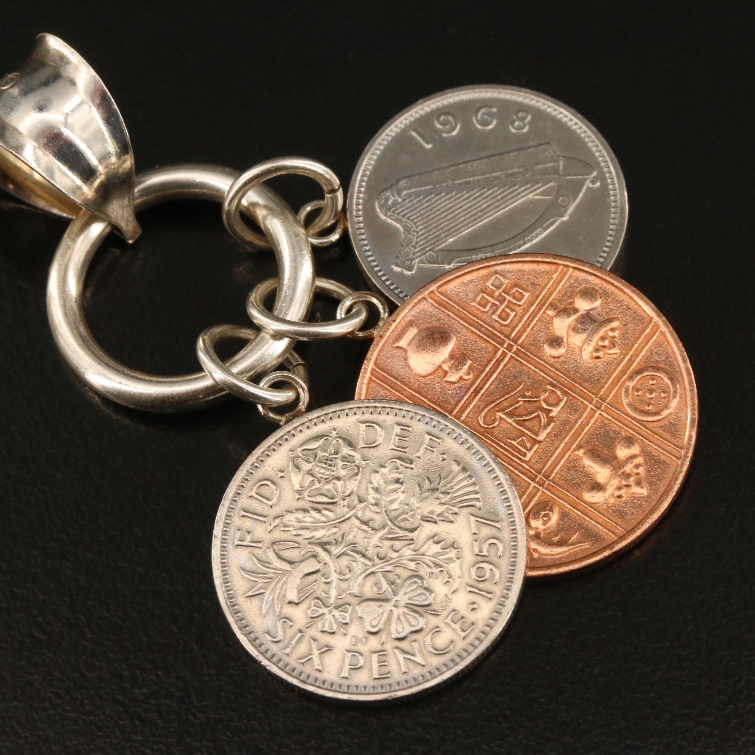 Coin Jewelry Featuring Ring and Necklace with Interchangeable Pendants