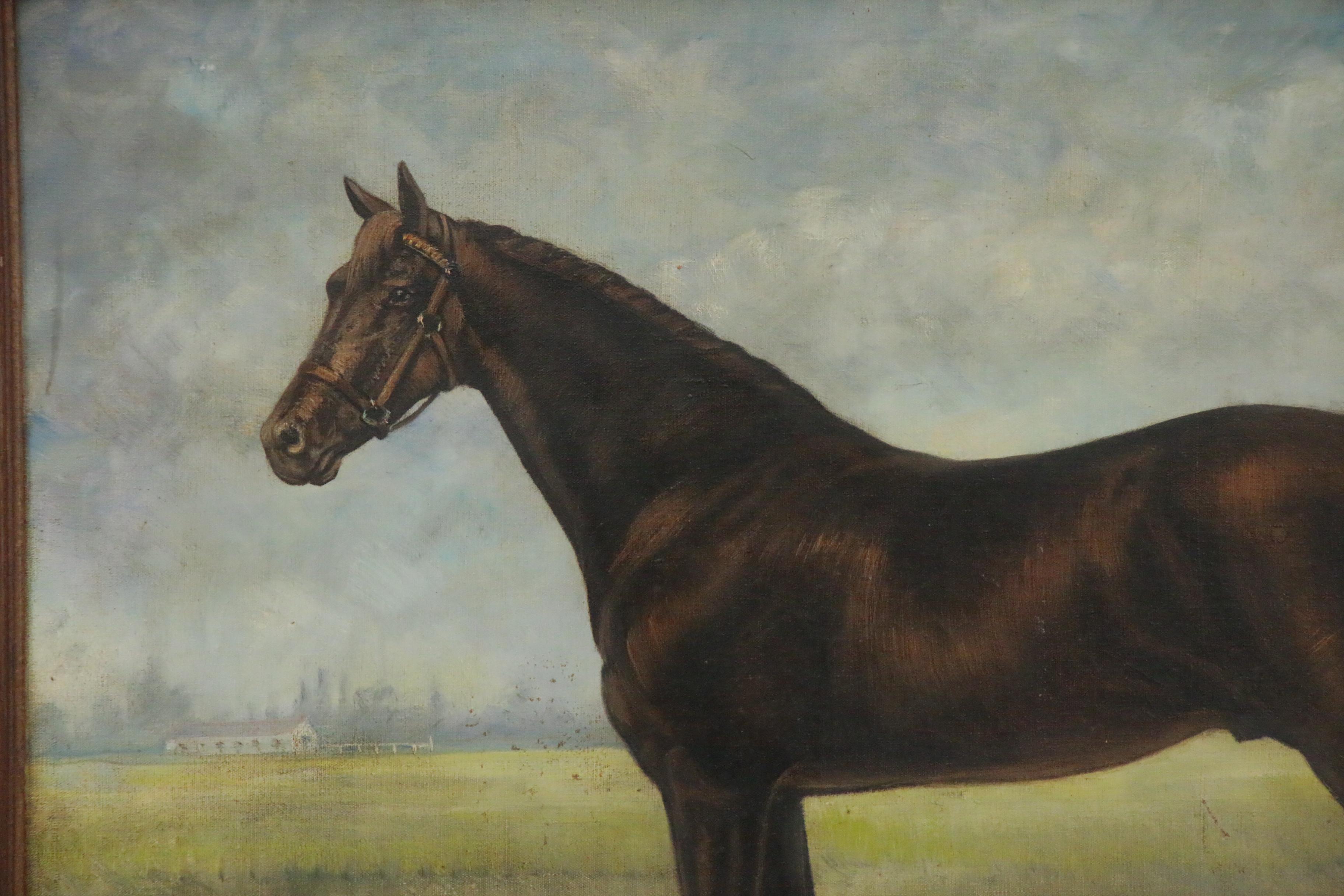 Oil Painting of Chestnut Horse, Mid-Late 20th Century