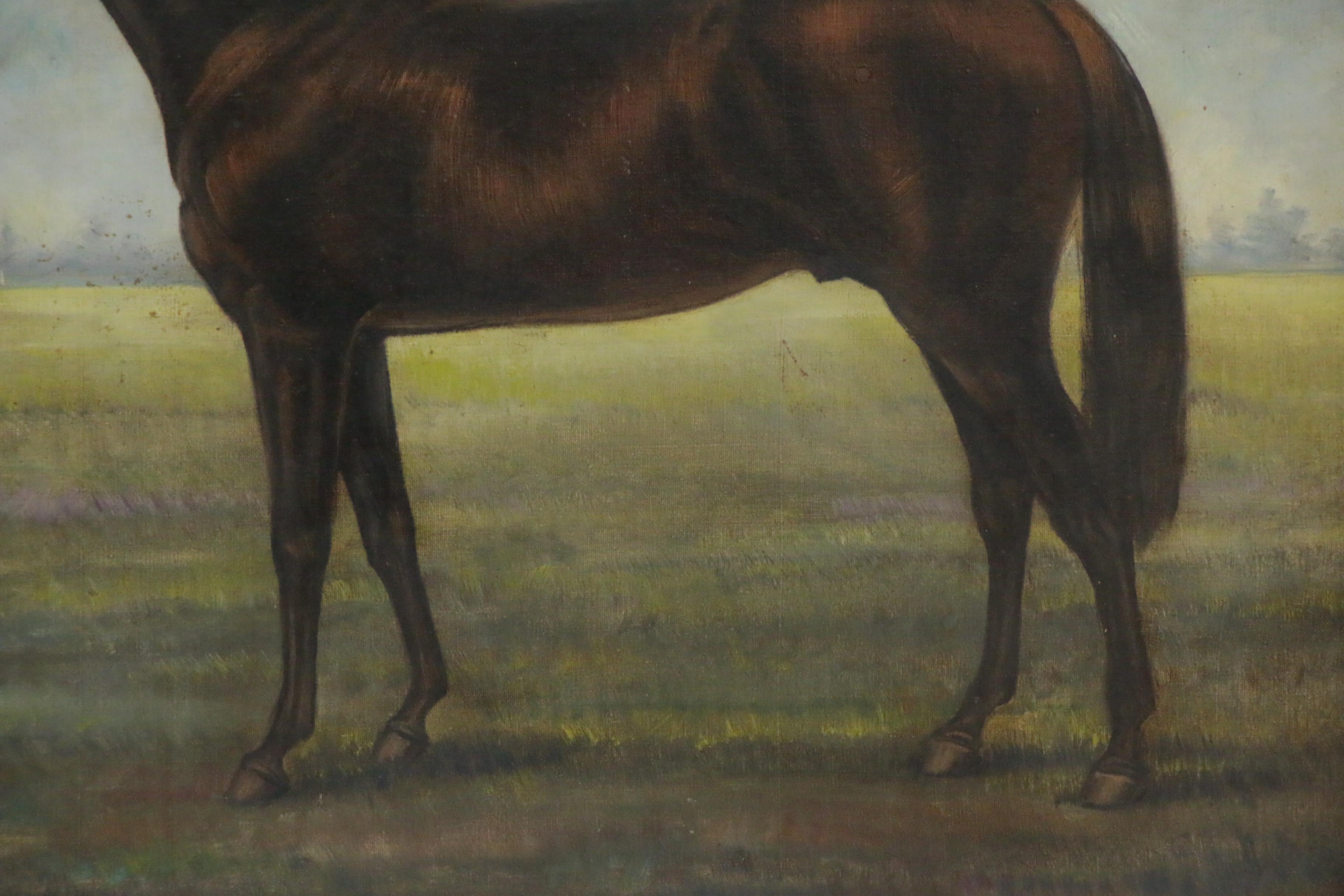 Oil Painting of Chestnut Horse, Mid-Late 20th Century