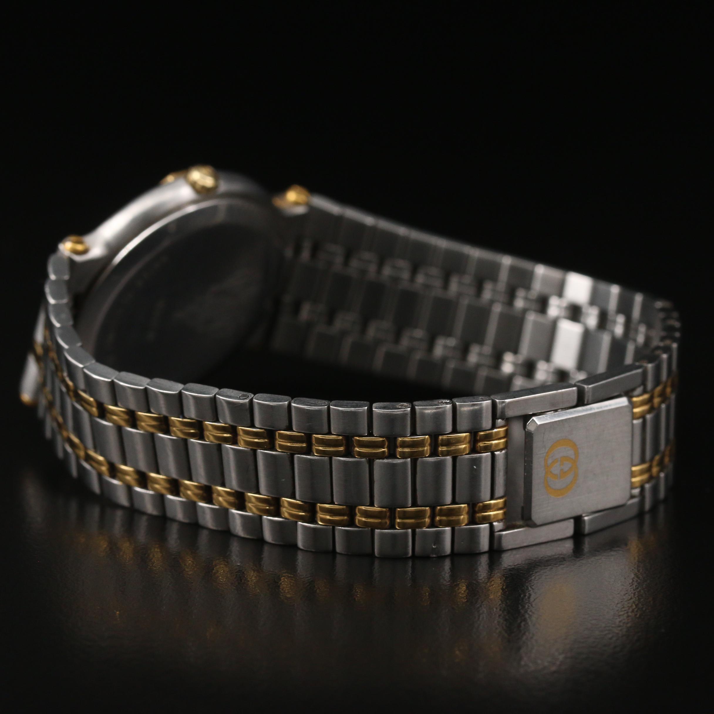 Vintage Gucci 9000M Two Tone Stainless Steel Quartz Watch