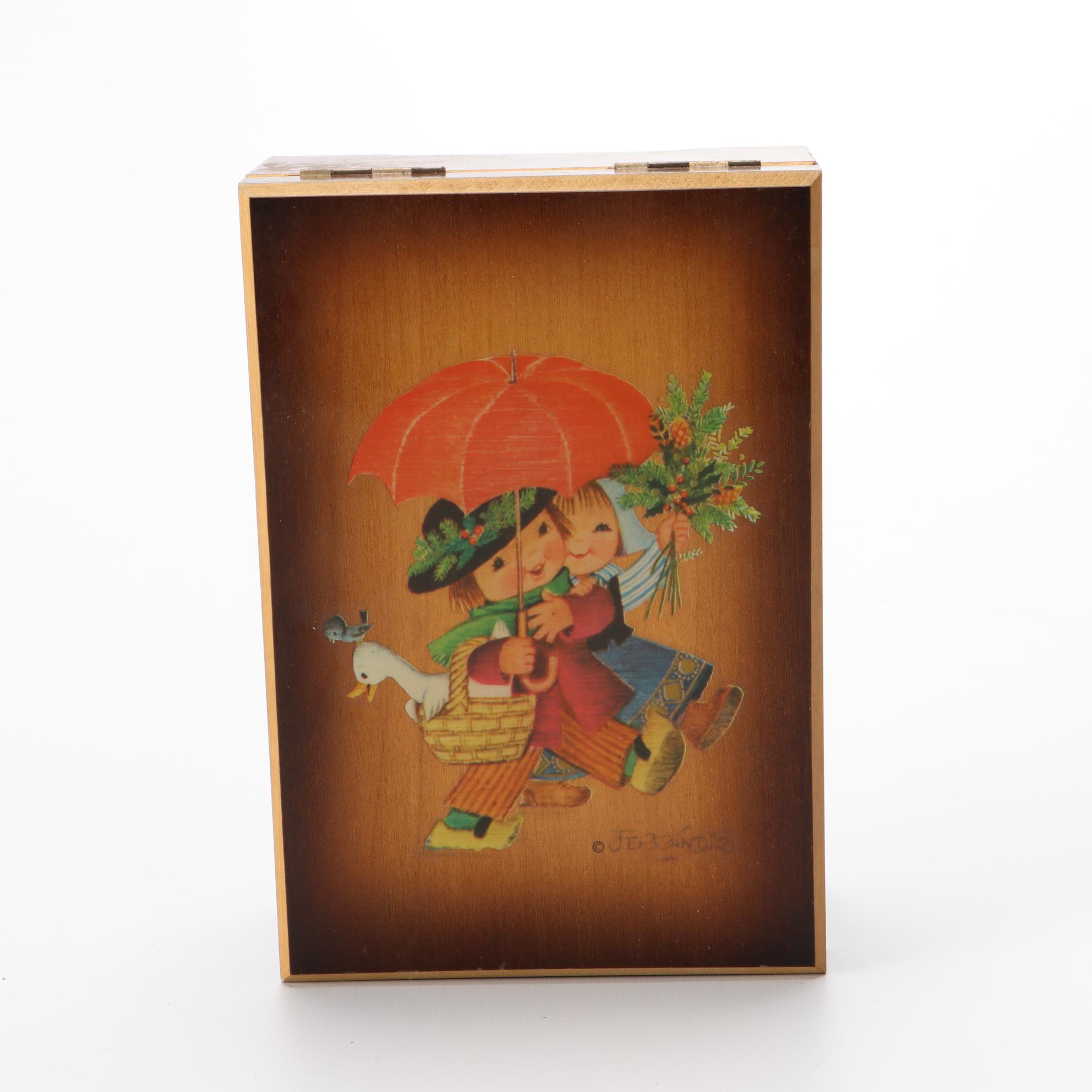 Anri Ferrandiz Collection Italian Music Box, Mid-20th Century