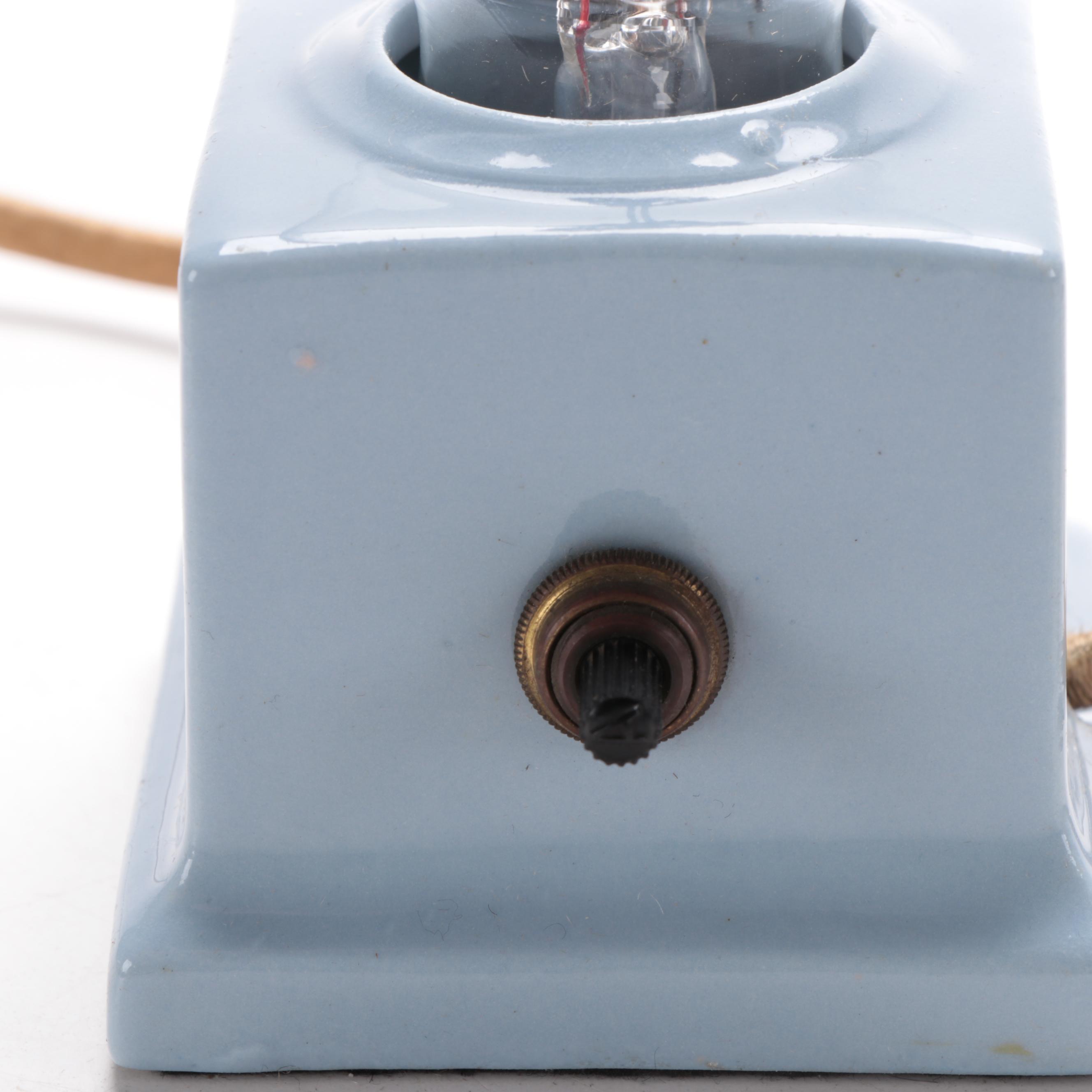 "Eastern Star" Art Deco Aerolux Neon Light Bulb with Ceramic Stand, circa 1938