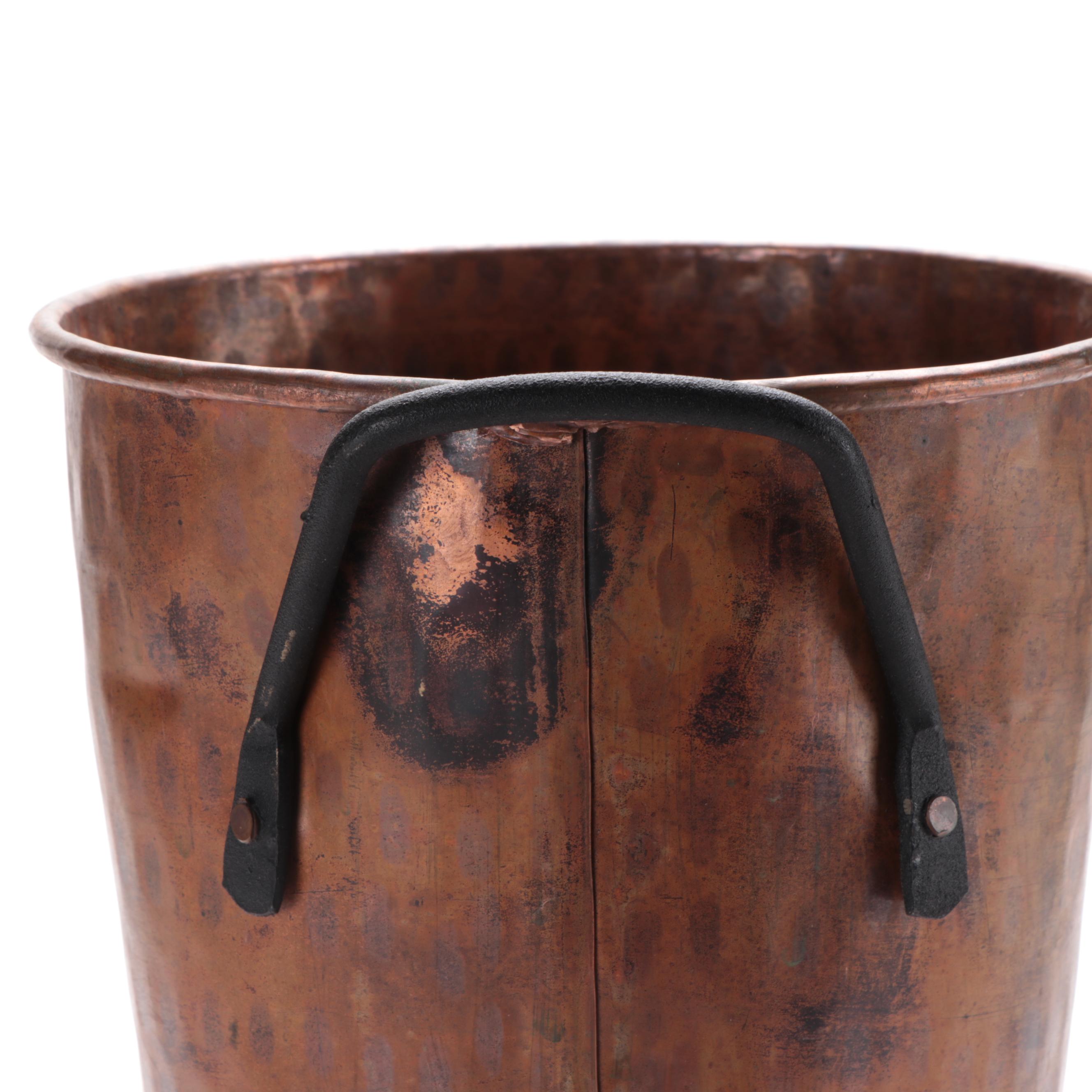 Turkish Hammered Solid Copper Vase, Late 20th to 21st Century