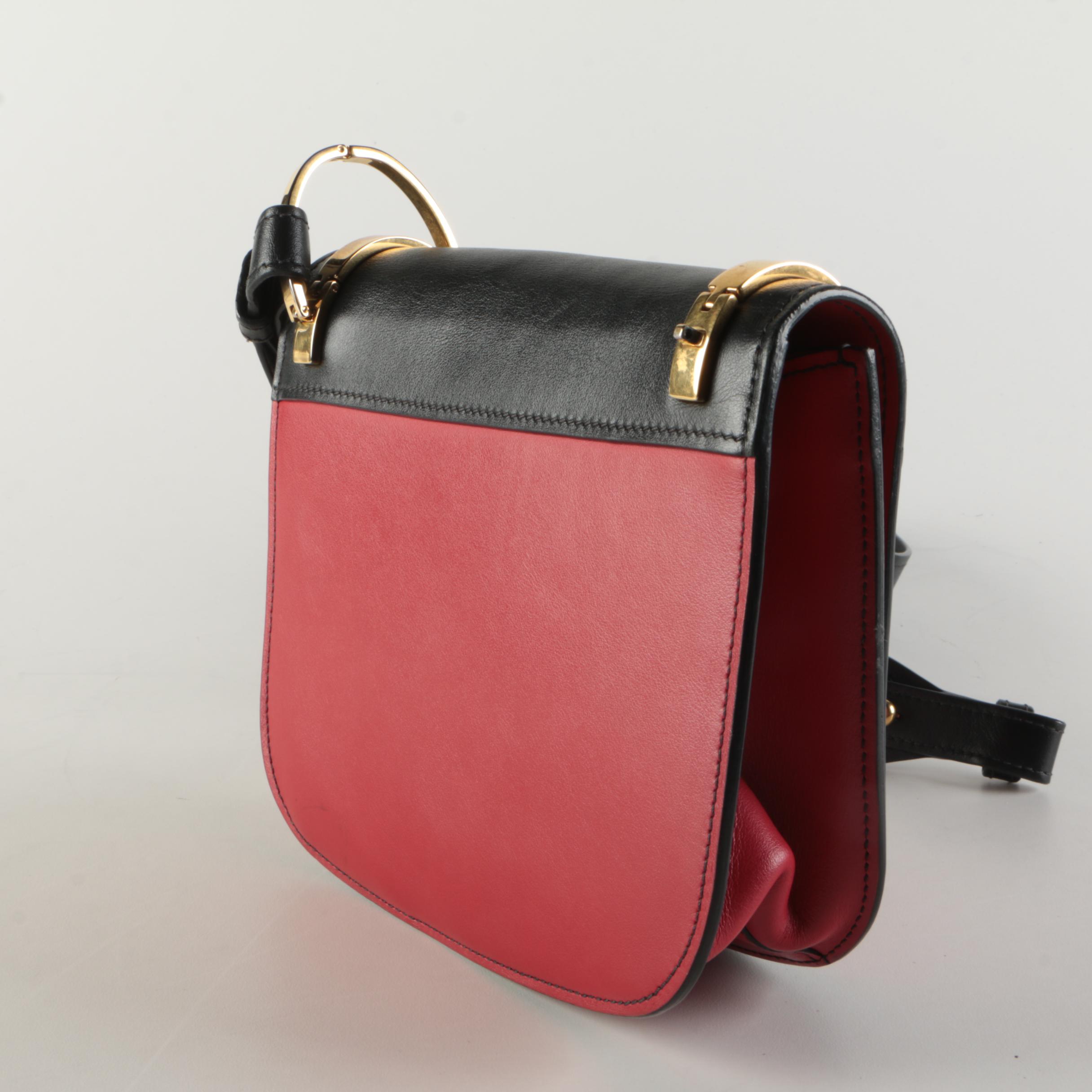 Prada Pionniere Saddle Crossbody Bag in Red and Black City Calfskin Leather
