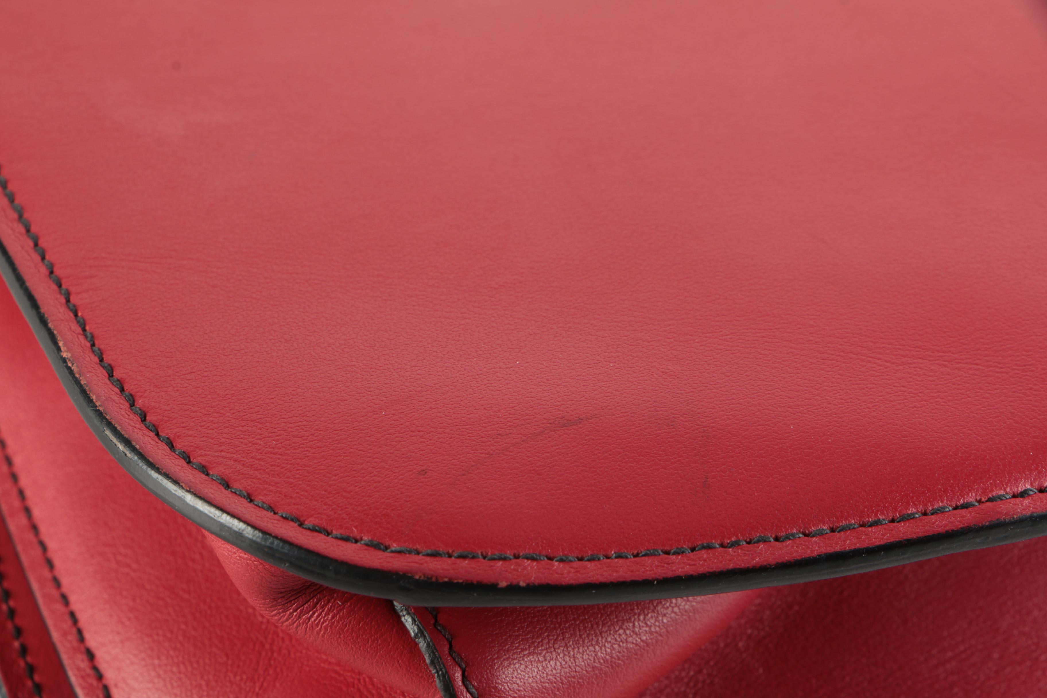 Prada Pionniere Saddle Crossbody Bag in Red and Black City Calfskin Leather