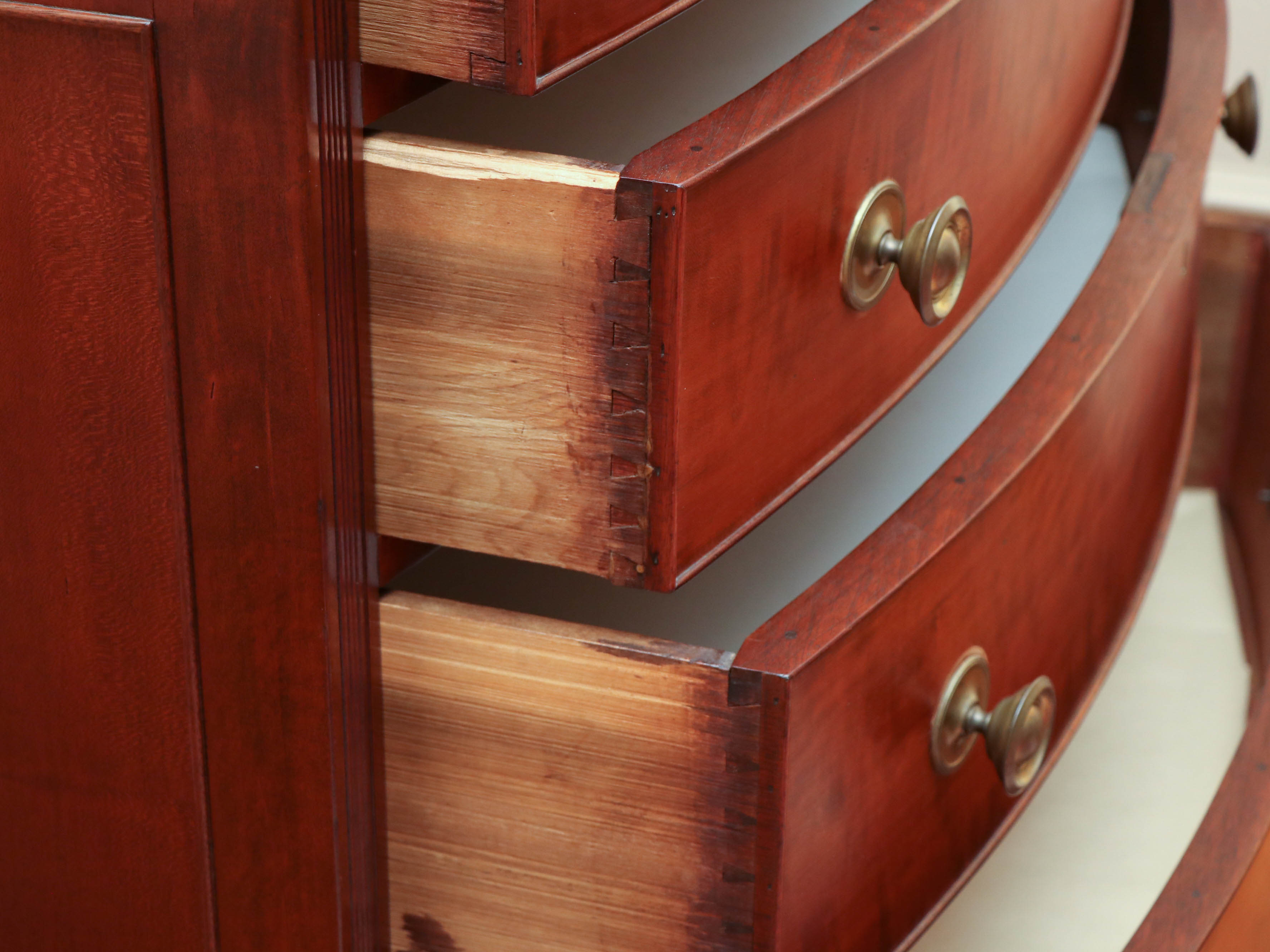 Federal Cherry Bow-Front Chest, Probably Boston, Early to Mid 19th Century