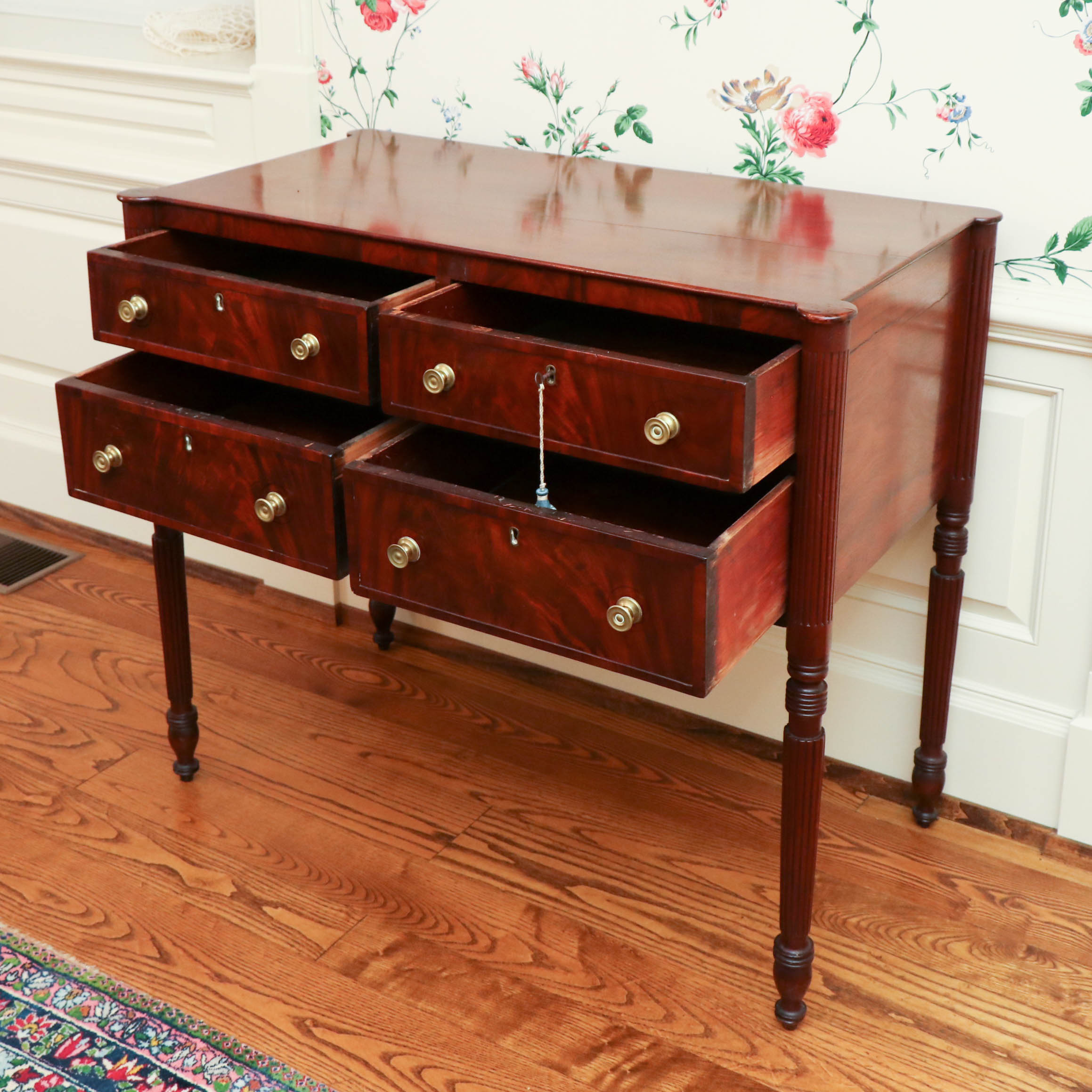 Federal Flame Mahogany Sideboard, Probably Boston, Early 19th Century