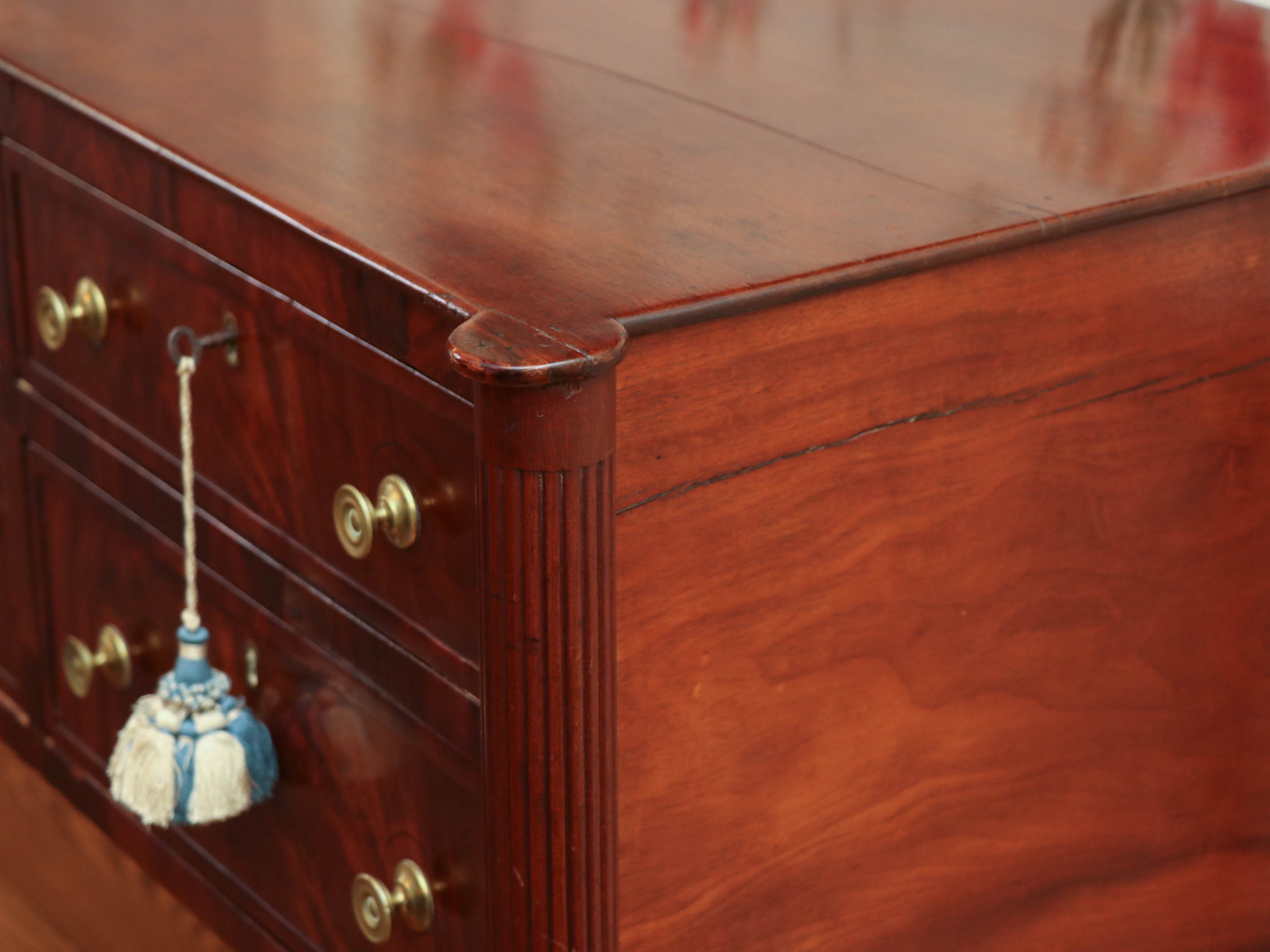 Federal Flame Mahogany Sideboard, Probably Boston, Early 19th Century