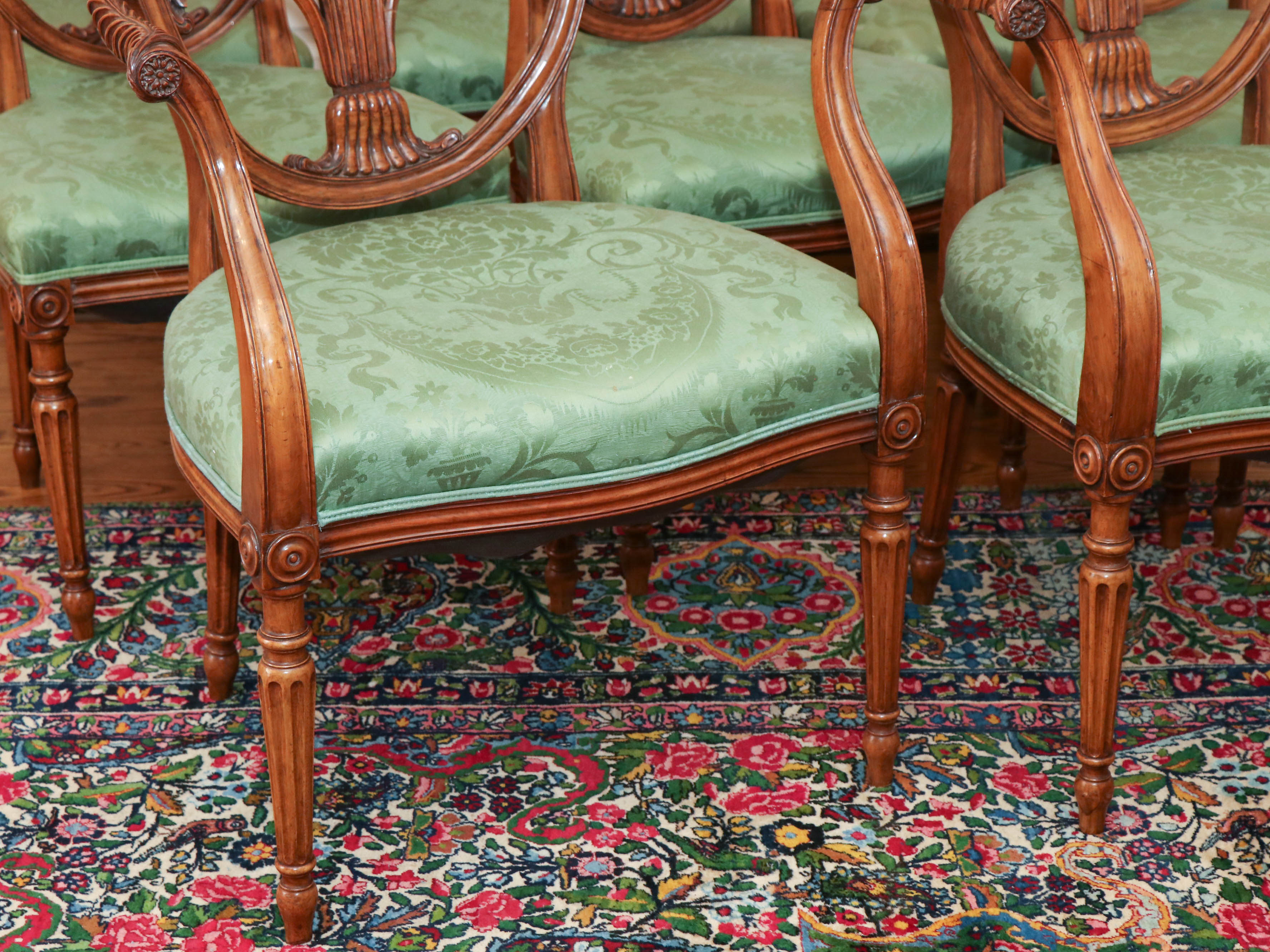 George III Style Walnut Dining Chairs