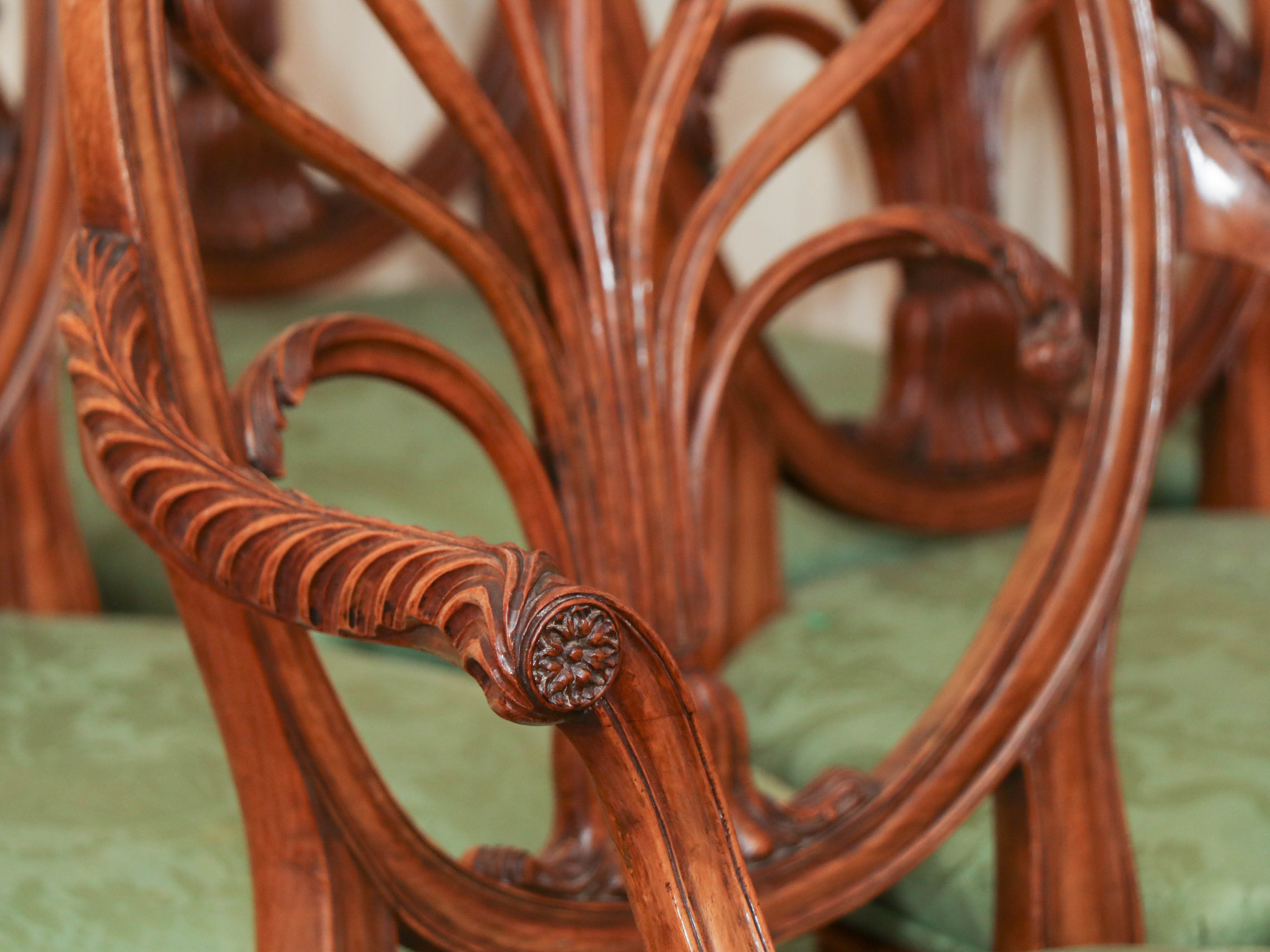 George III Style Walnut Dining Chairs