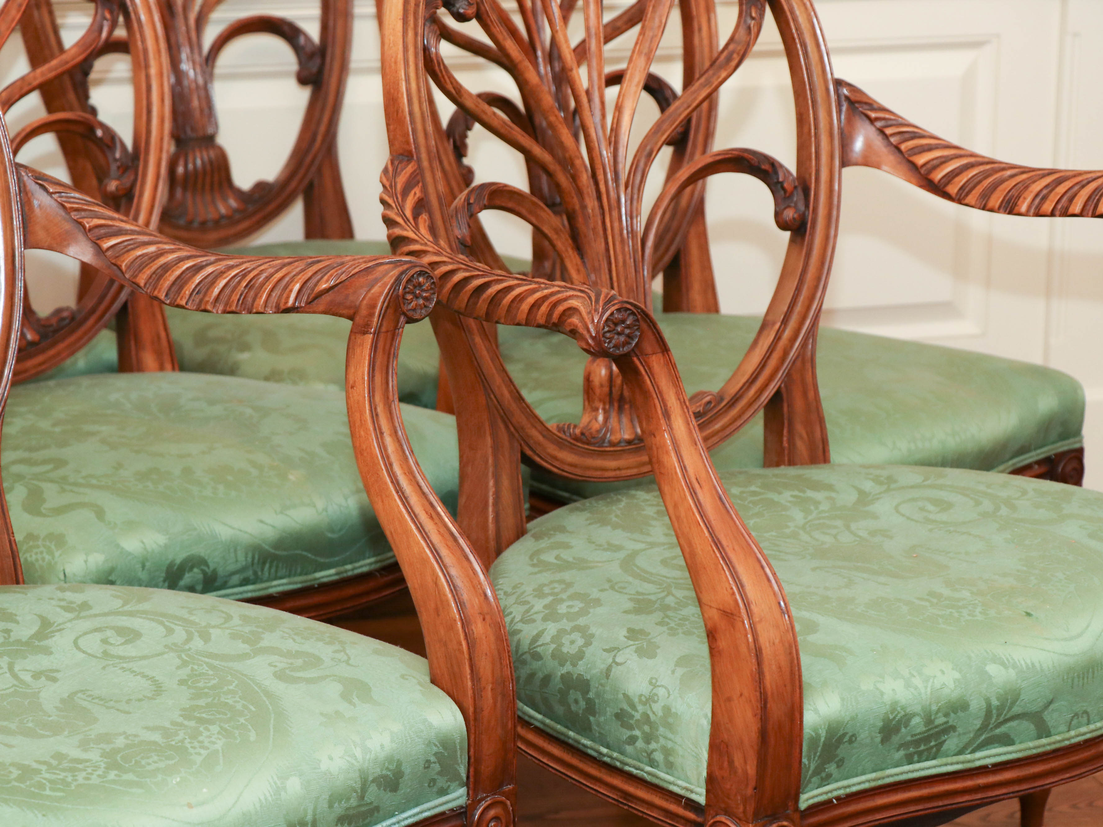 George III Style Walnut Dining Chairs