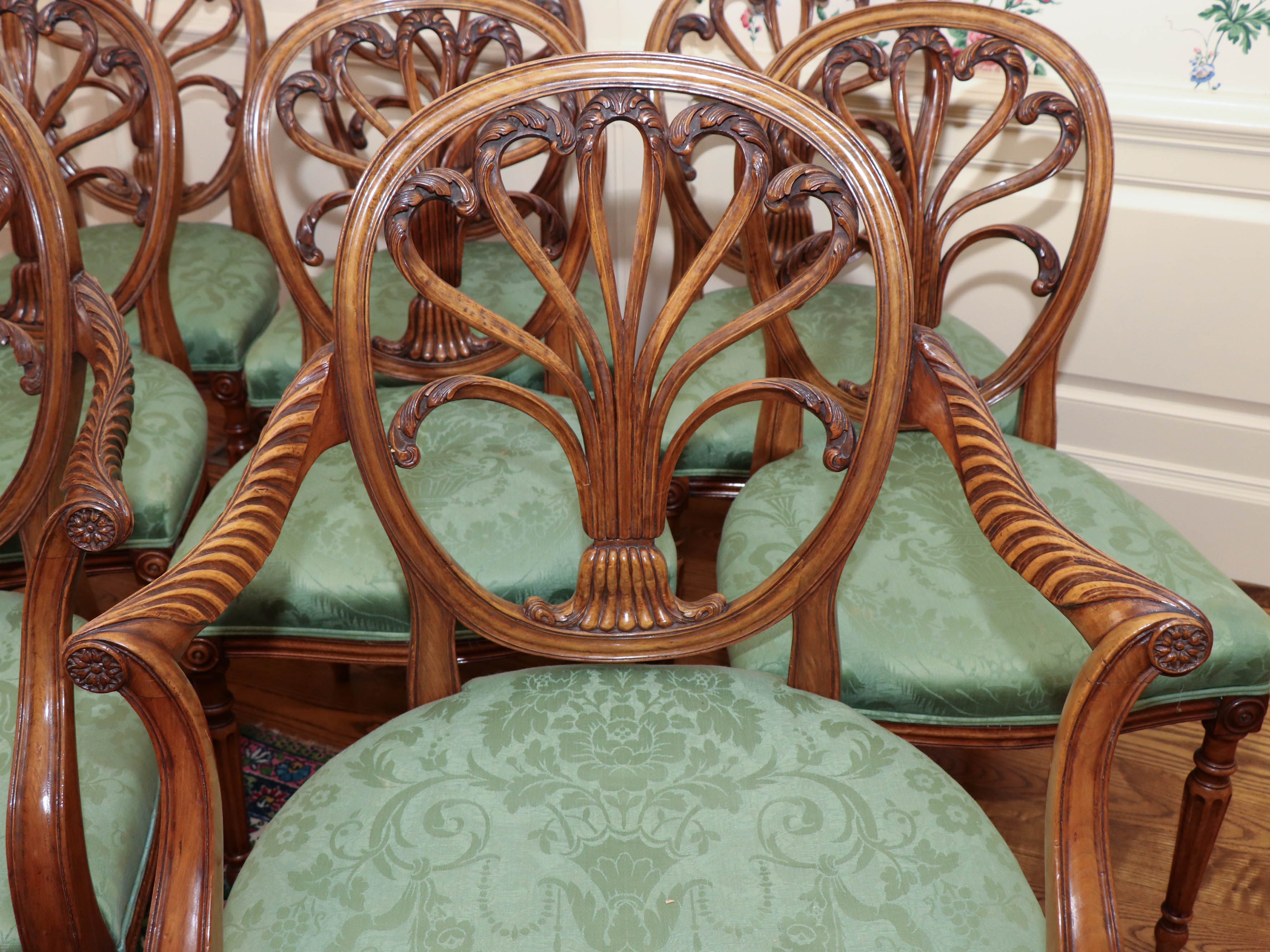 George III Style Walnut Dining Chairs