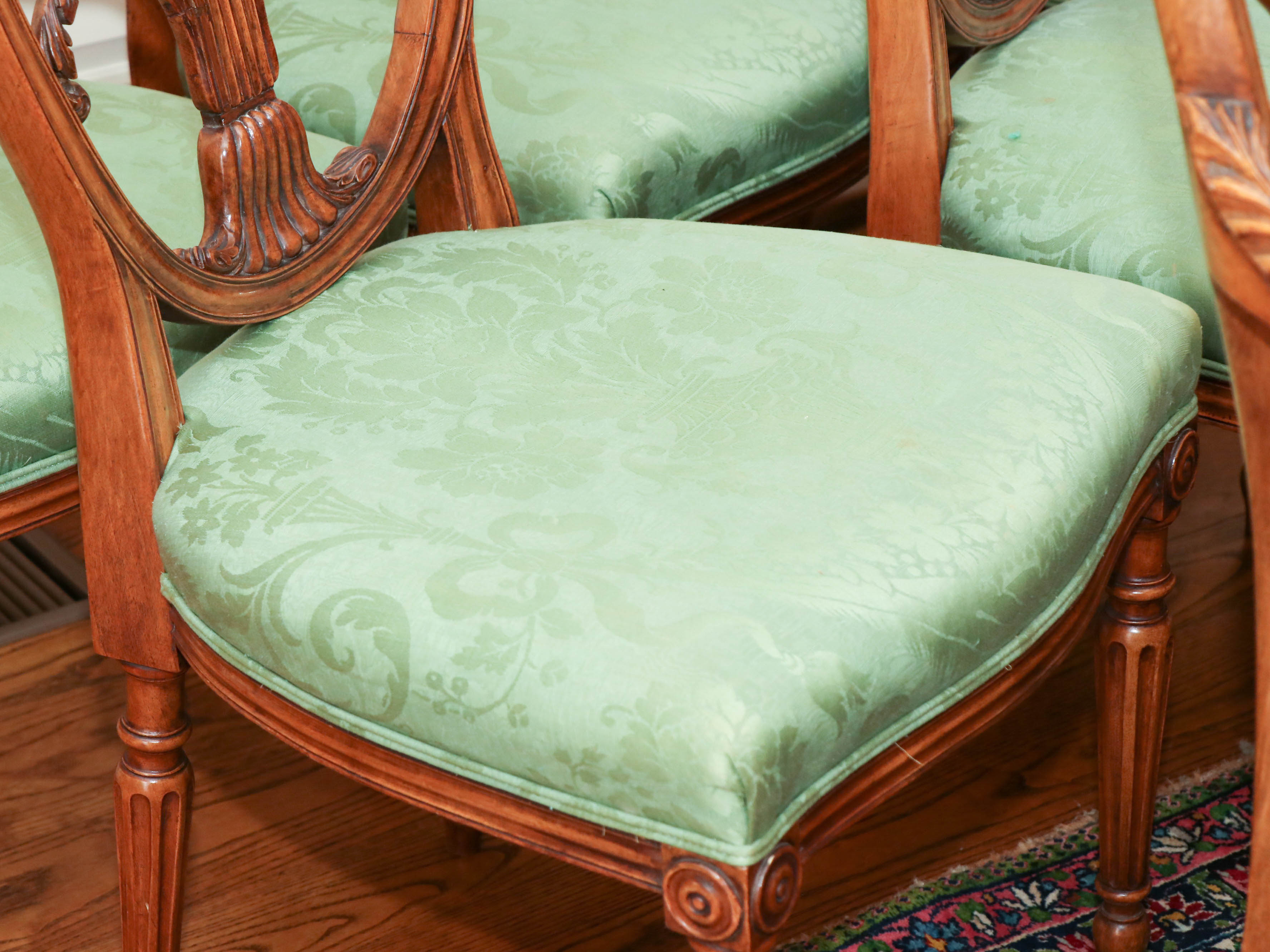 George III Style Walnut Dining Chairs