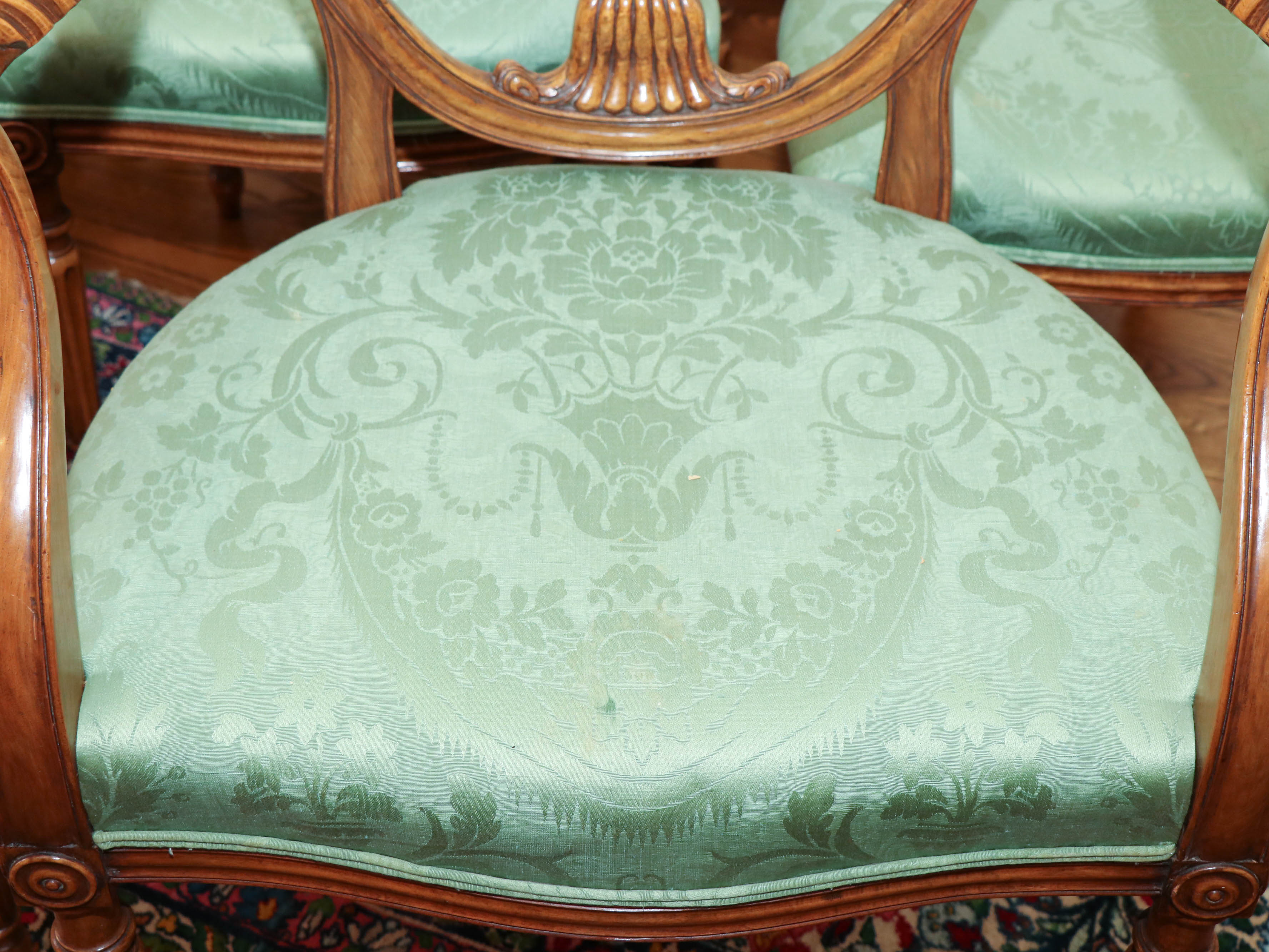 George III Style Walnut Dining Chairs