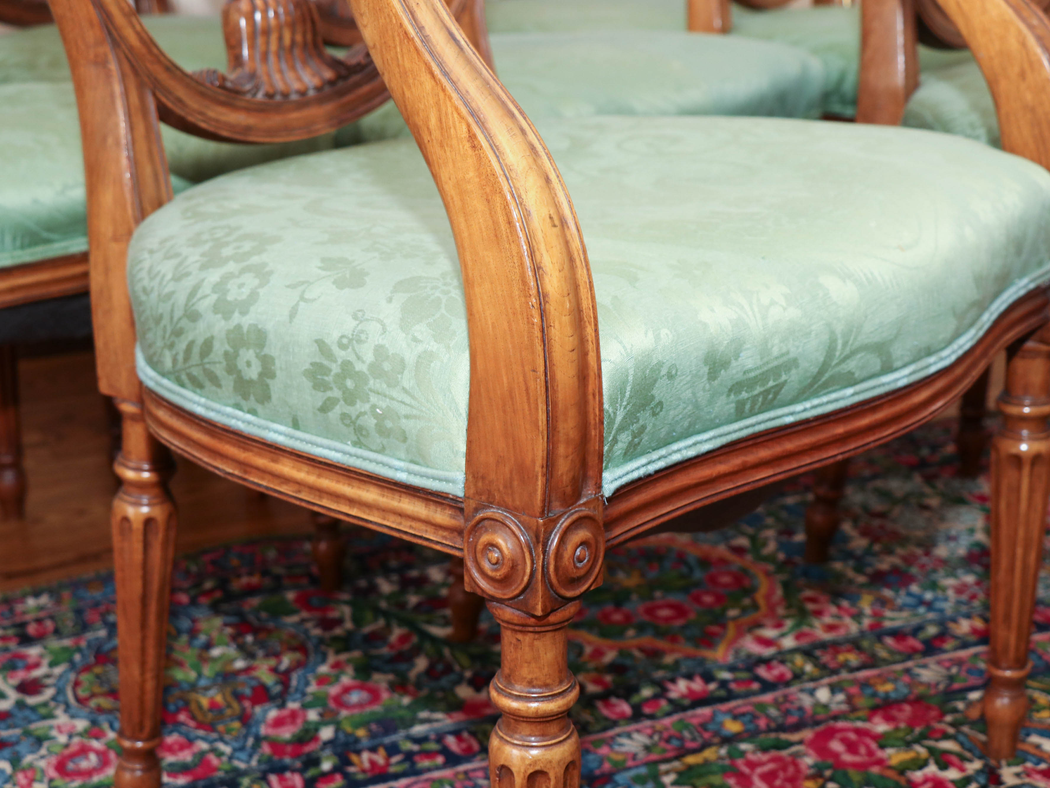 George III Style Walnut Dining Chairs