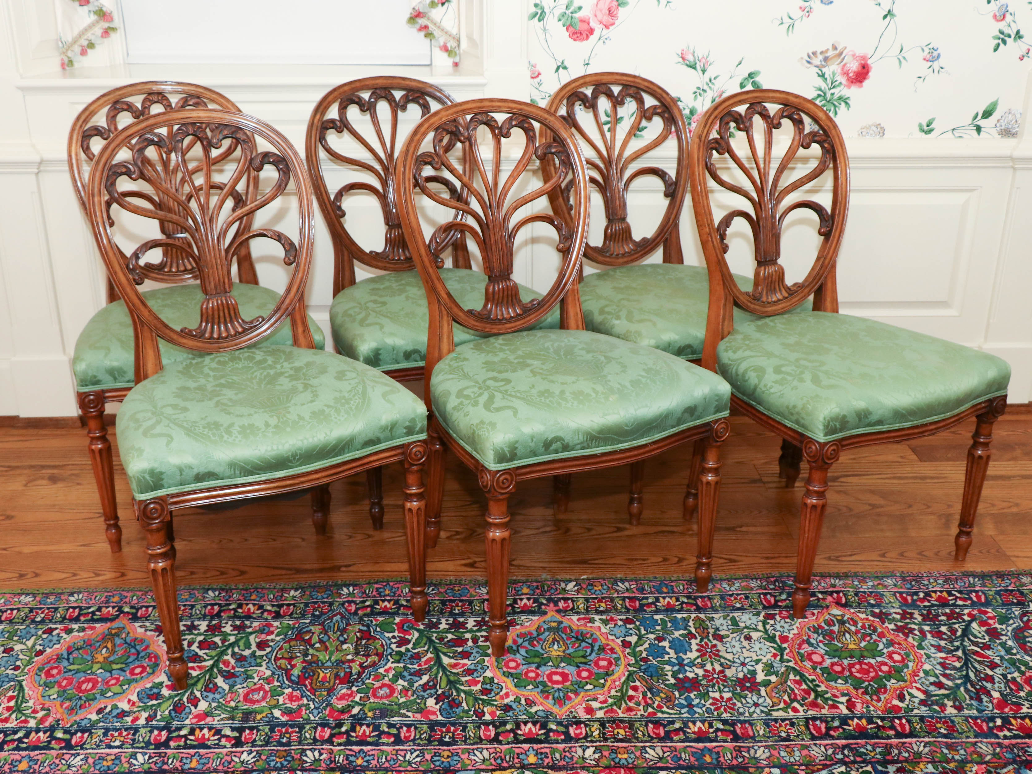 George III Style Walnut Dining Chairs
