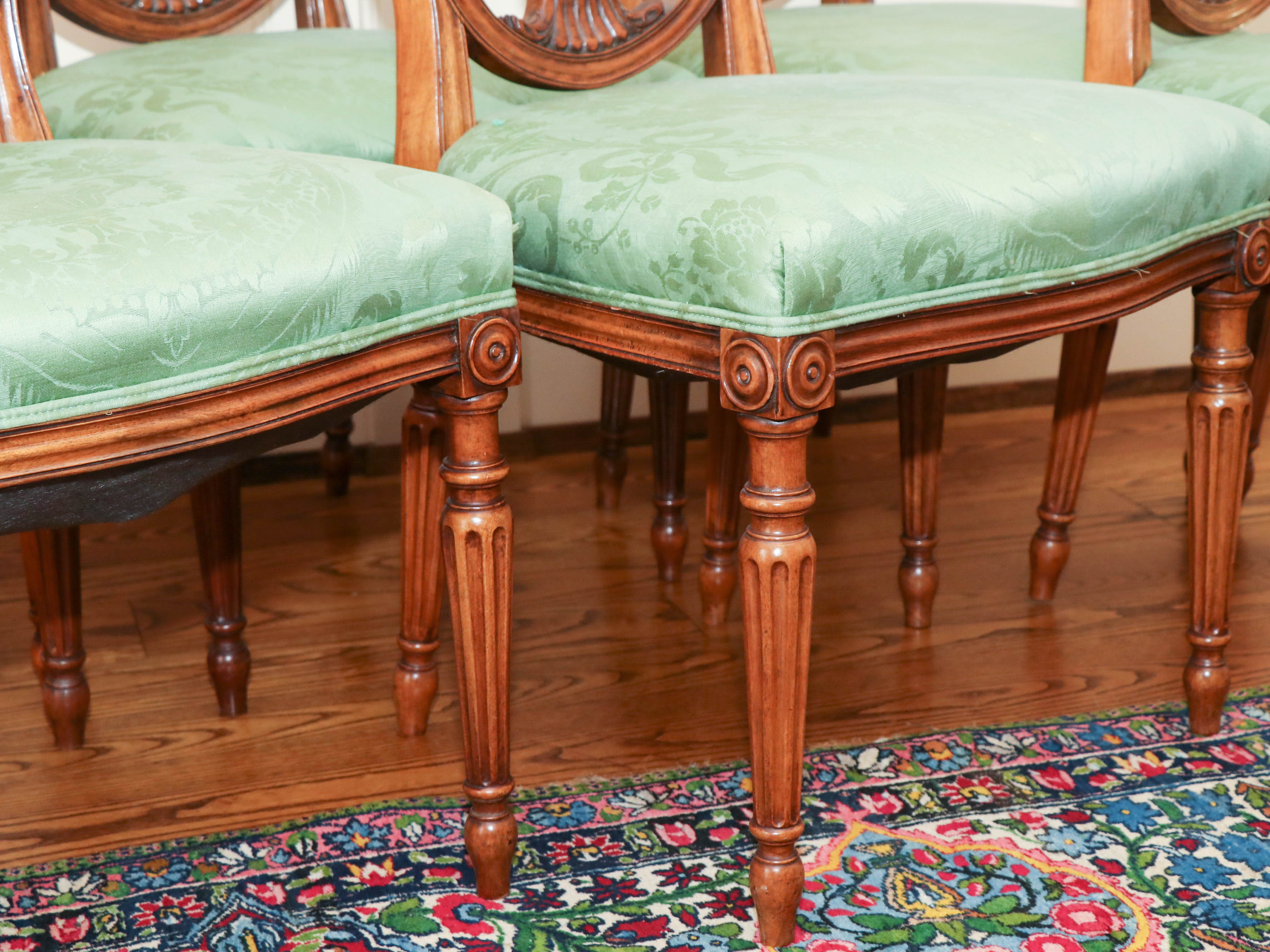 George III Style Walnut Dining Chairs