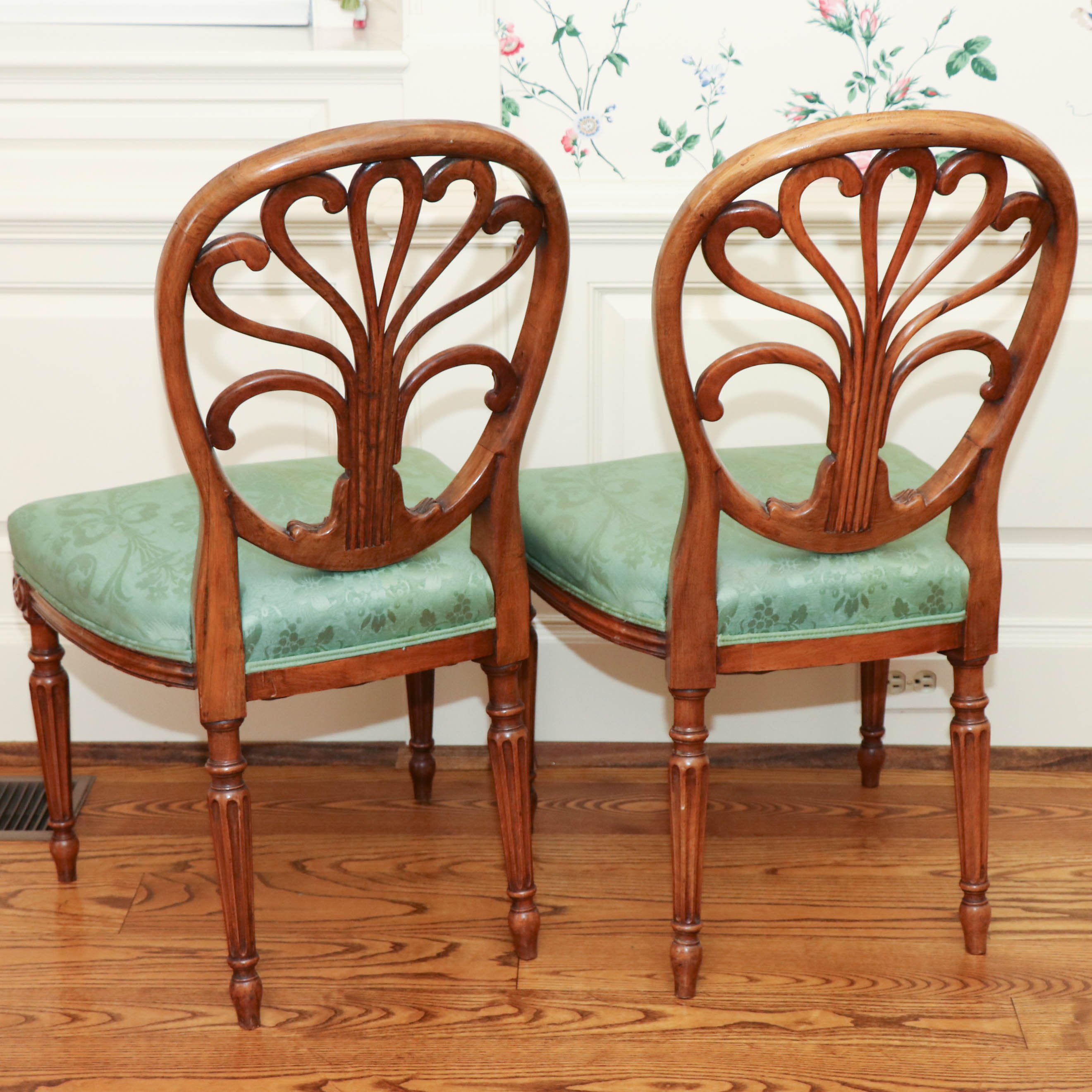 George III Style Walnut Dining Chairs