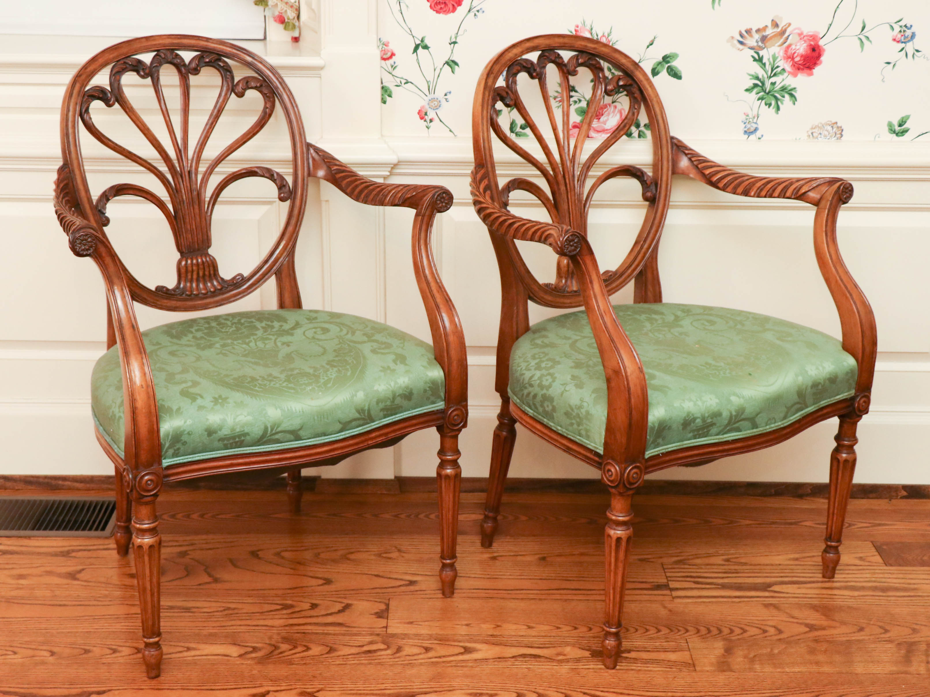 George III Style Walnut Dining Chairs
