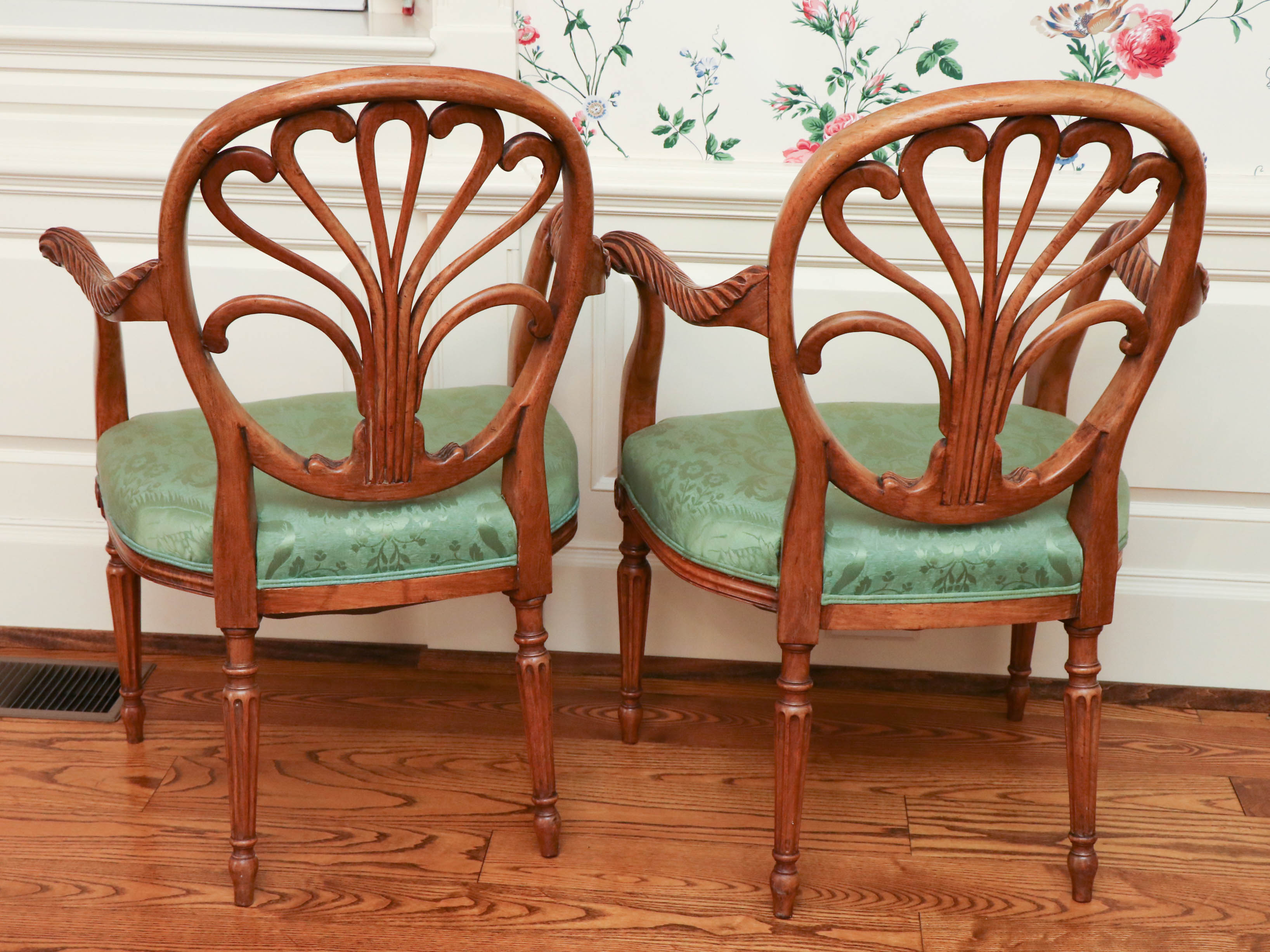 George III Style Walnut Dining Chairs