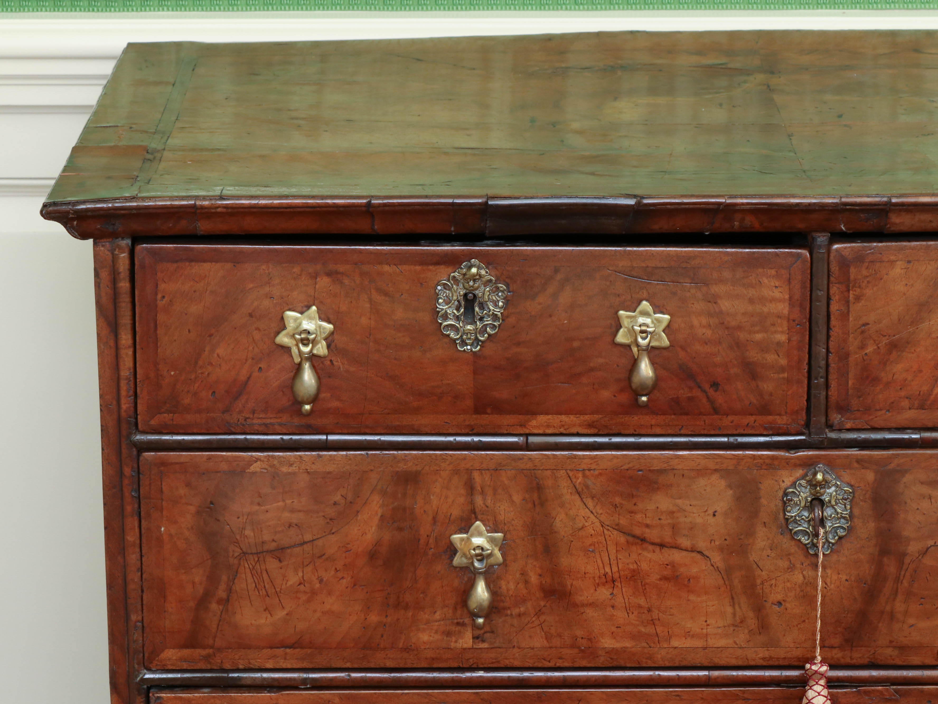 George II Walnut and Featherbanded Chest of Drawers, Mid-18th Century