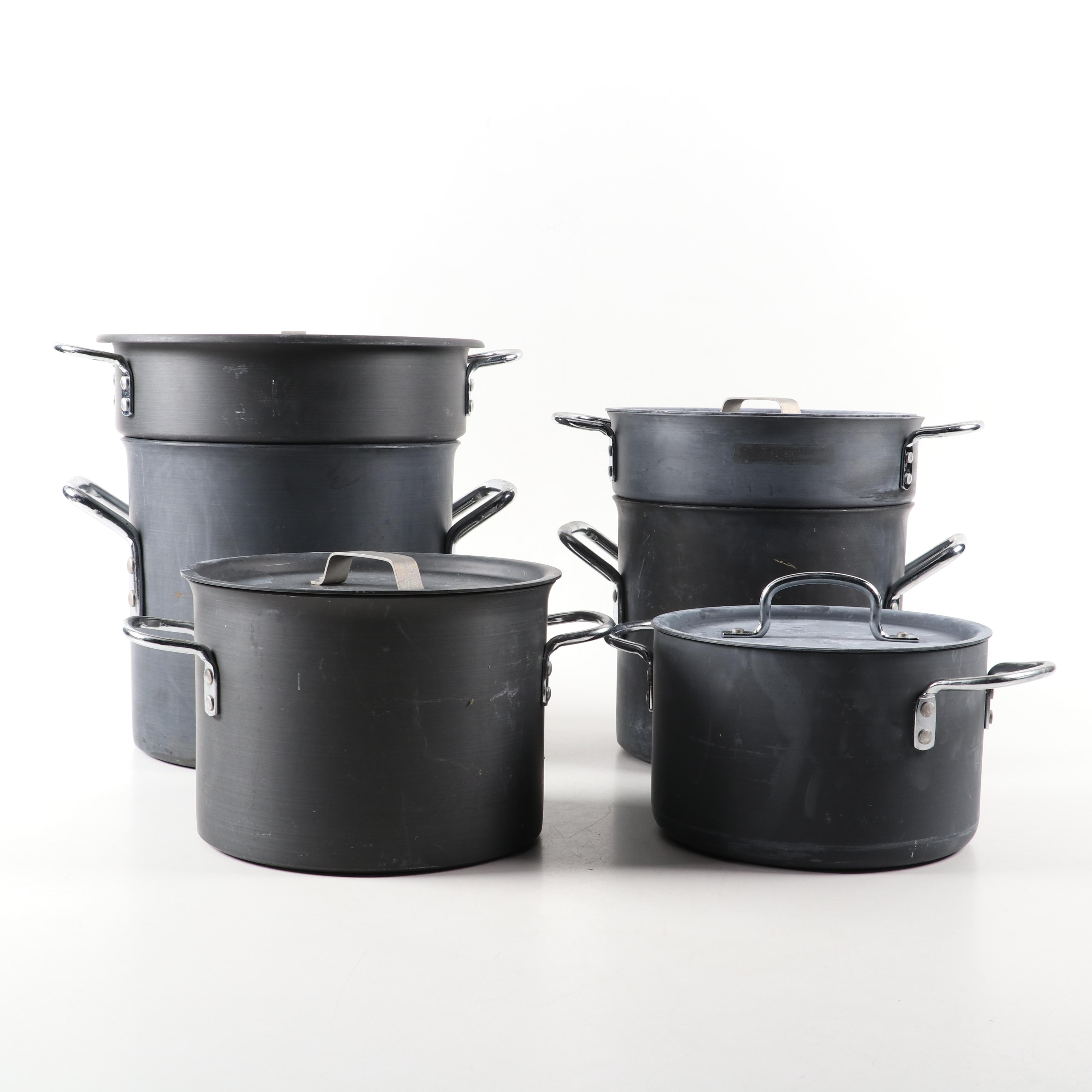 Commercial Aluminum Cookware Pots and Pasta Strainers