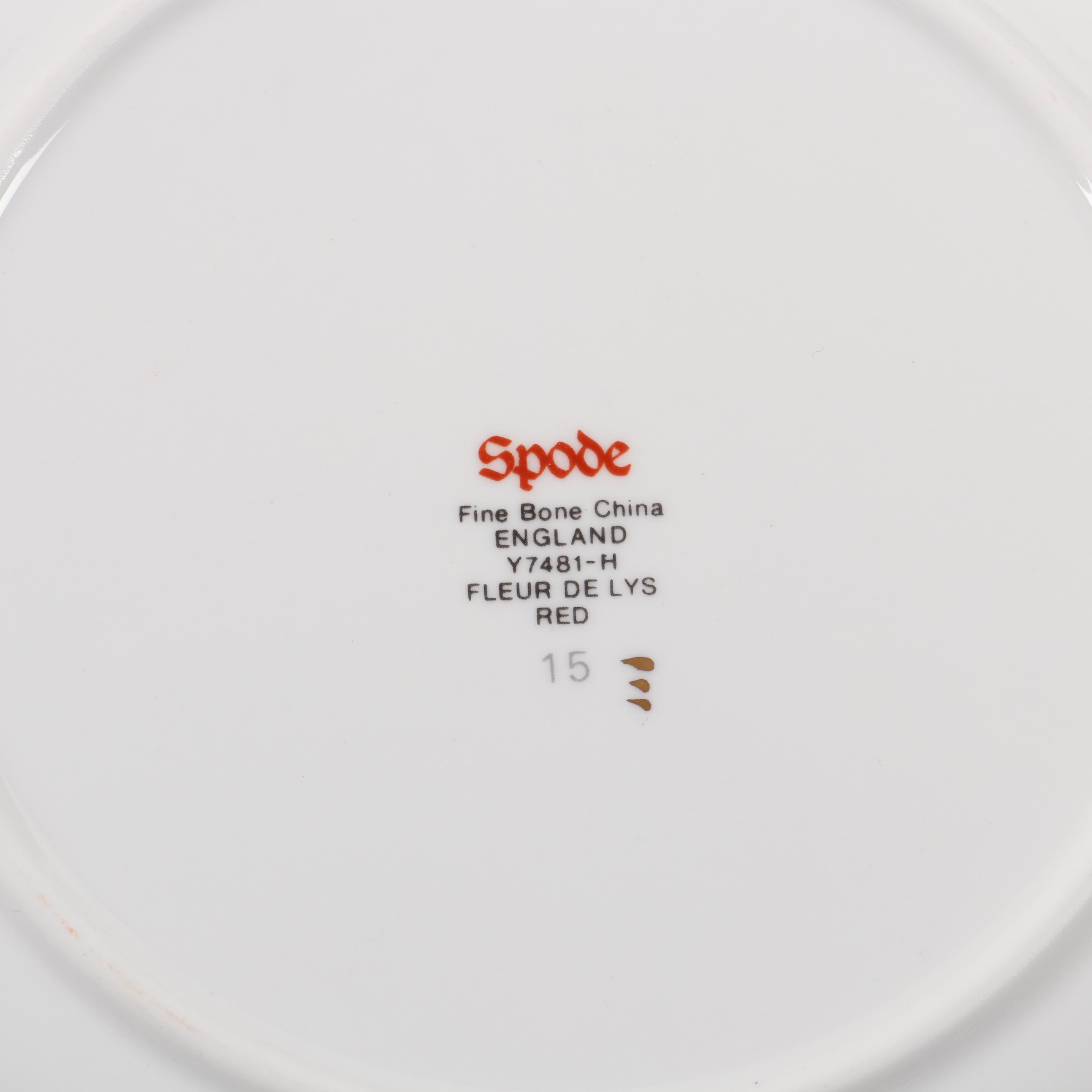 Spode "Fleur de Lys" Red Bone China Dinnerware, 1961–1994