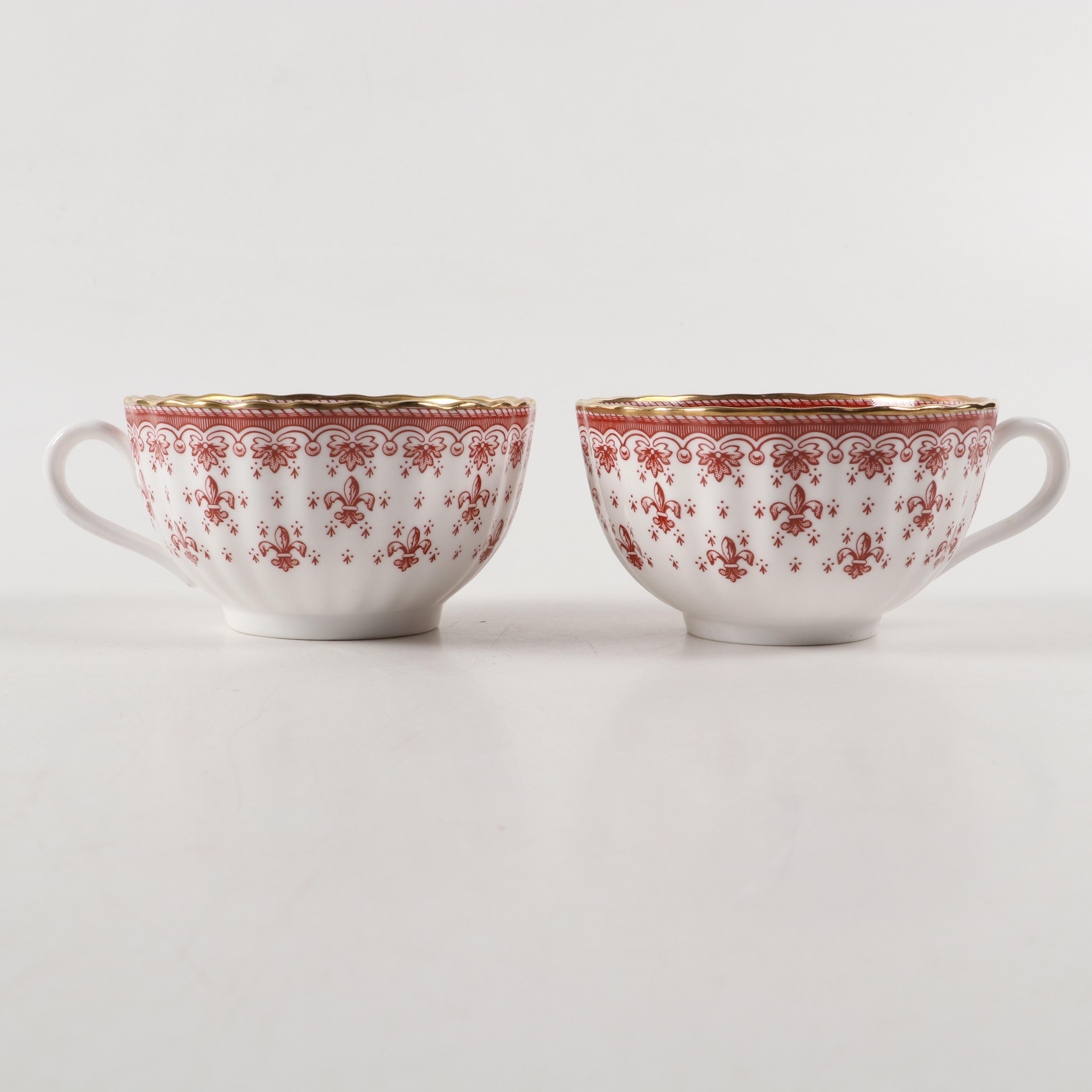 Spode "Fleur de Lys" Red Bone China Dinnerware, 1961–1994