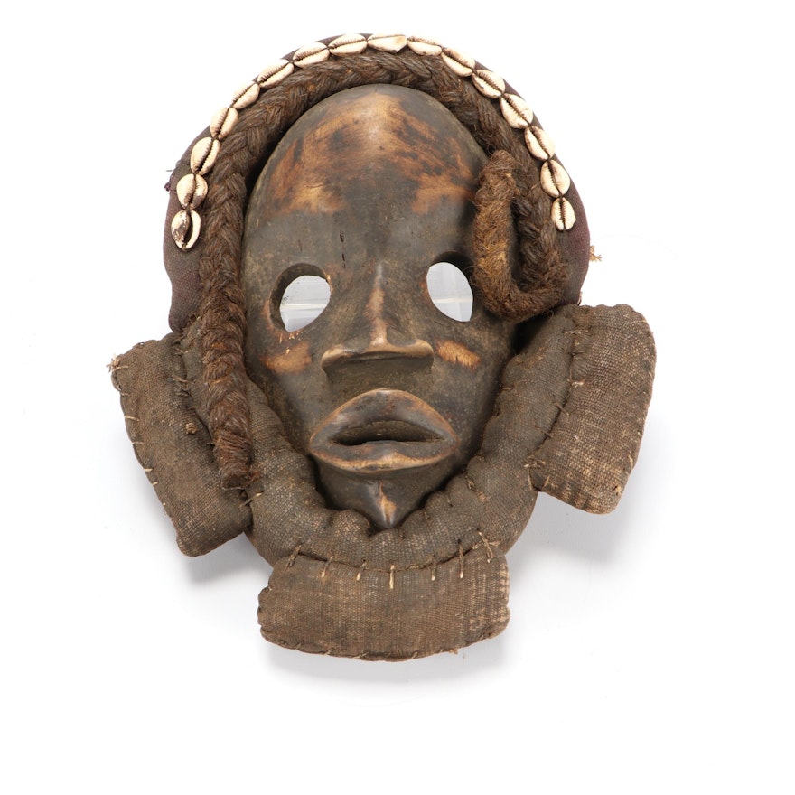 Dan Style Wooden Mask with Embellishments, West Africa