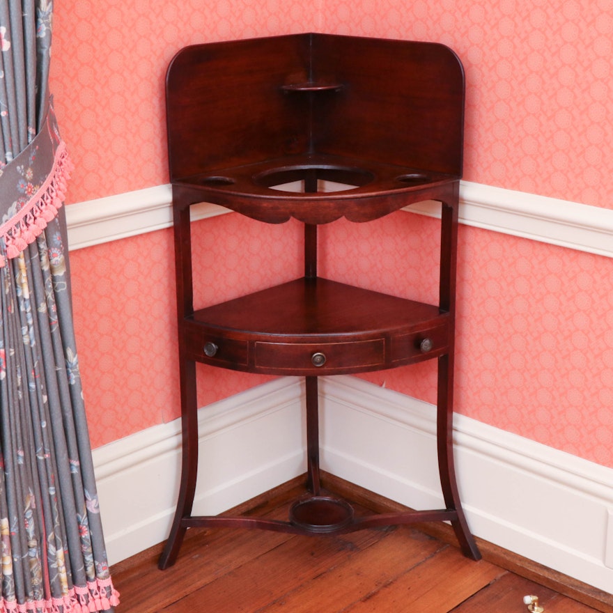 Regency Mahogany Corner Washstand