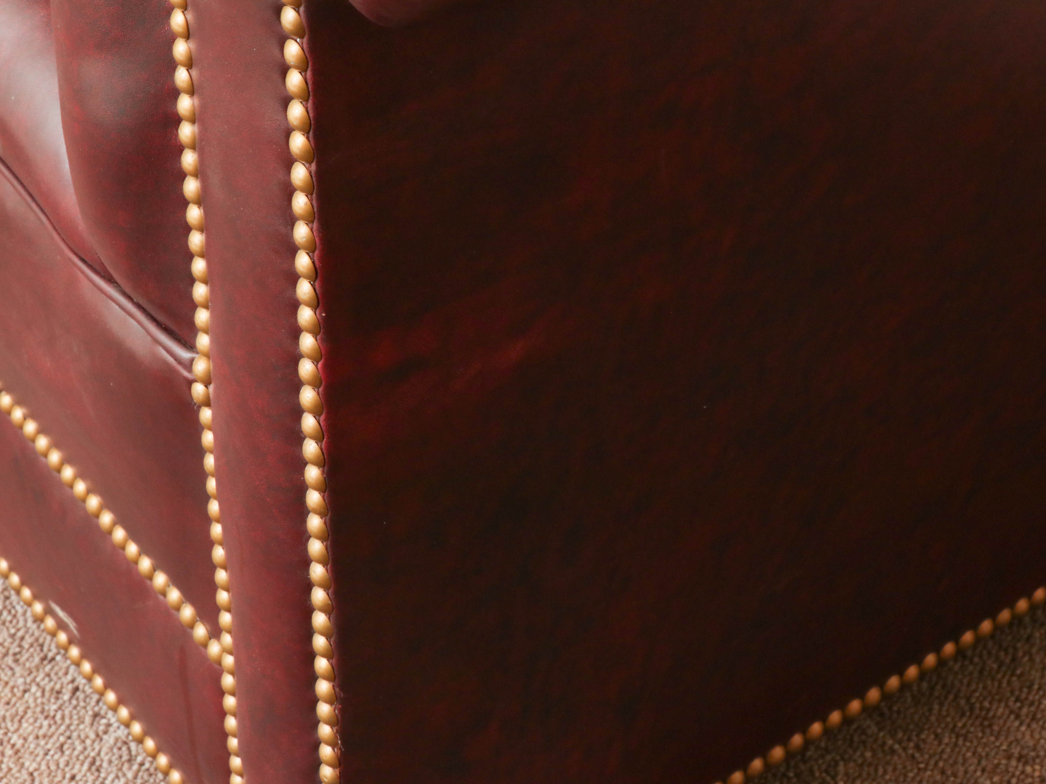 Tufted Leather Chesterfield Loveseat Sofa