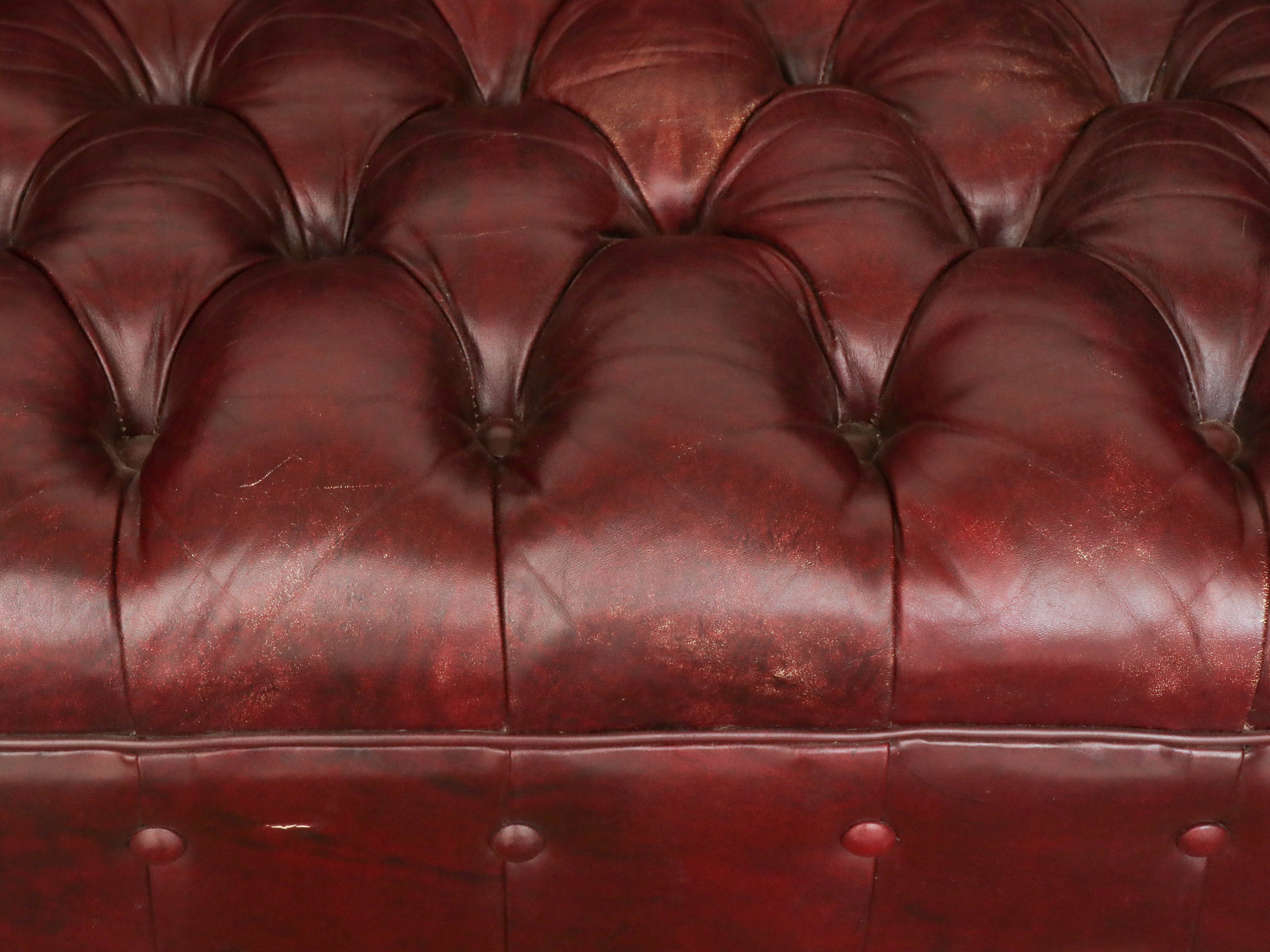 Tufted Leather Chesterfield Loveseat Sofa