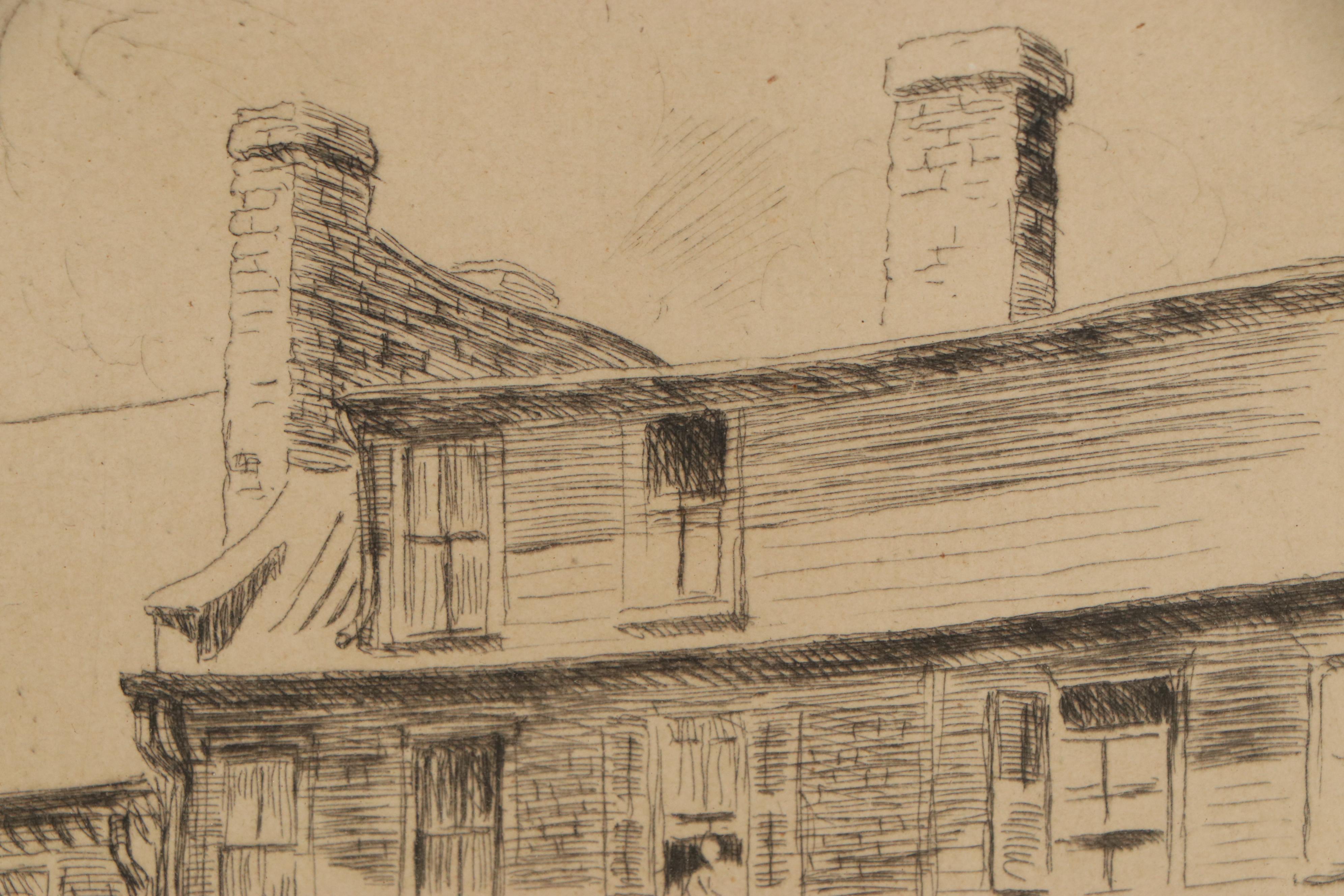 Henry J. Peck Etching "Providence," Mid-20th Century