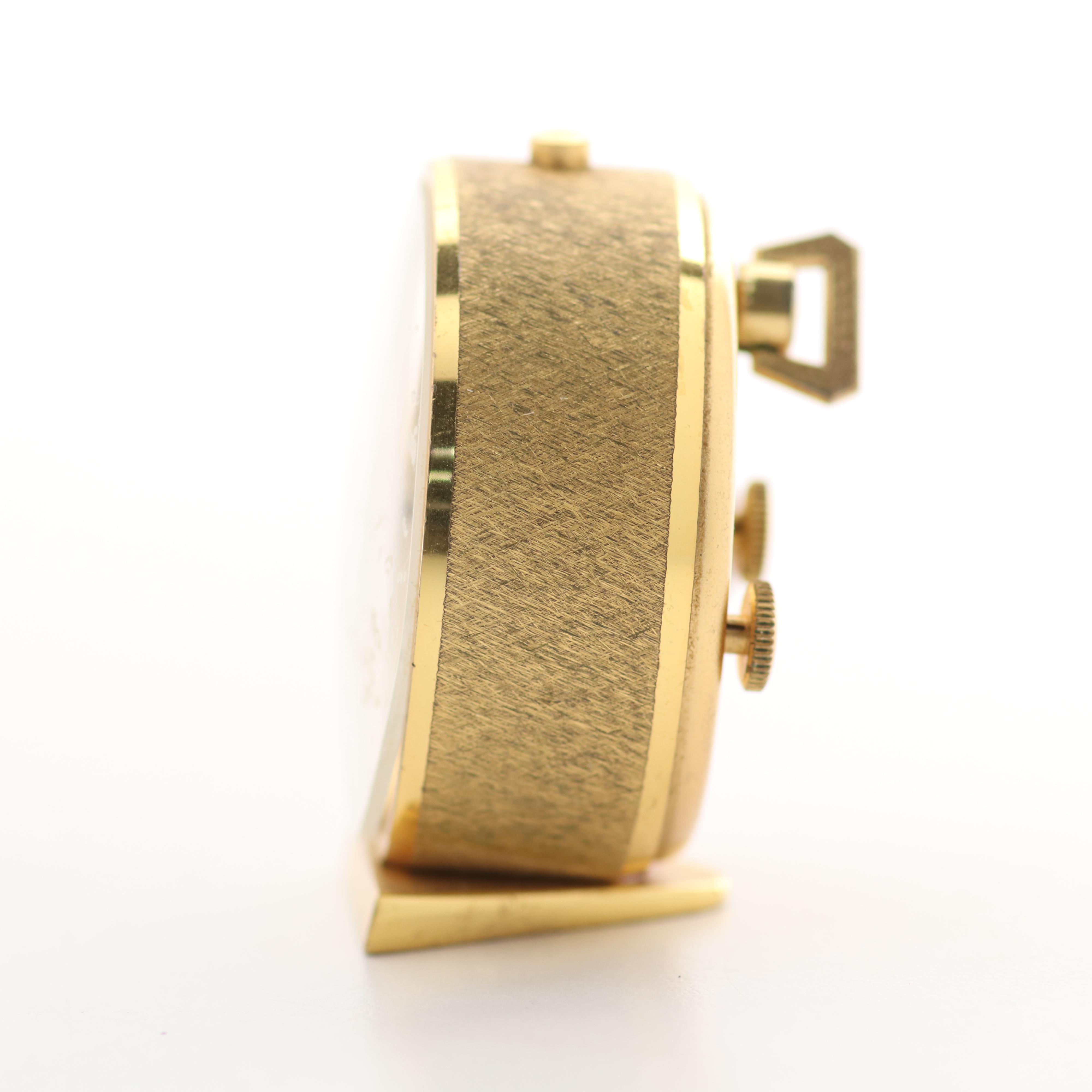 LeCoultre Swiss Brass Eight Day Travel Alarm Clock