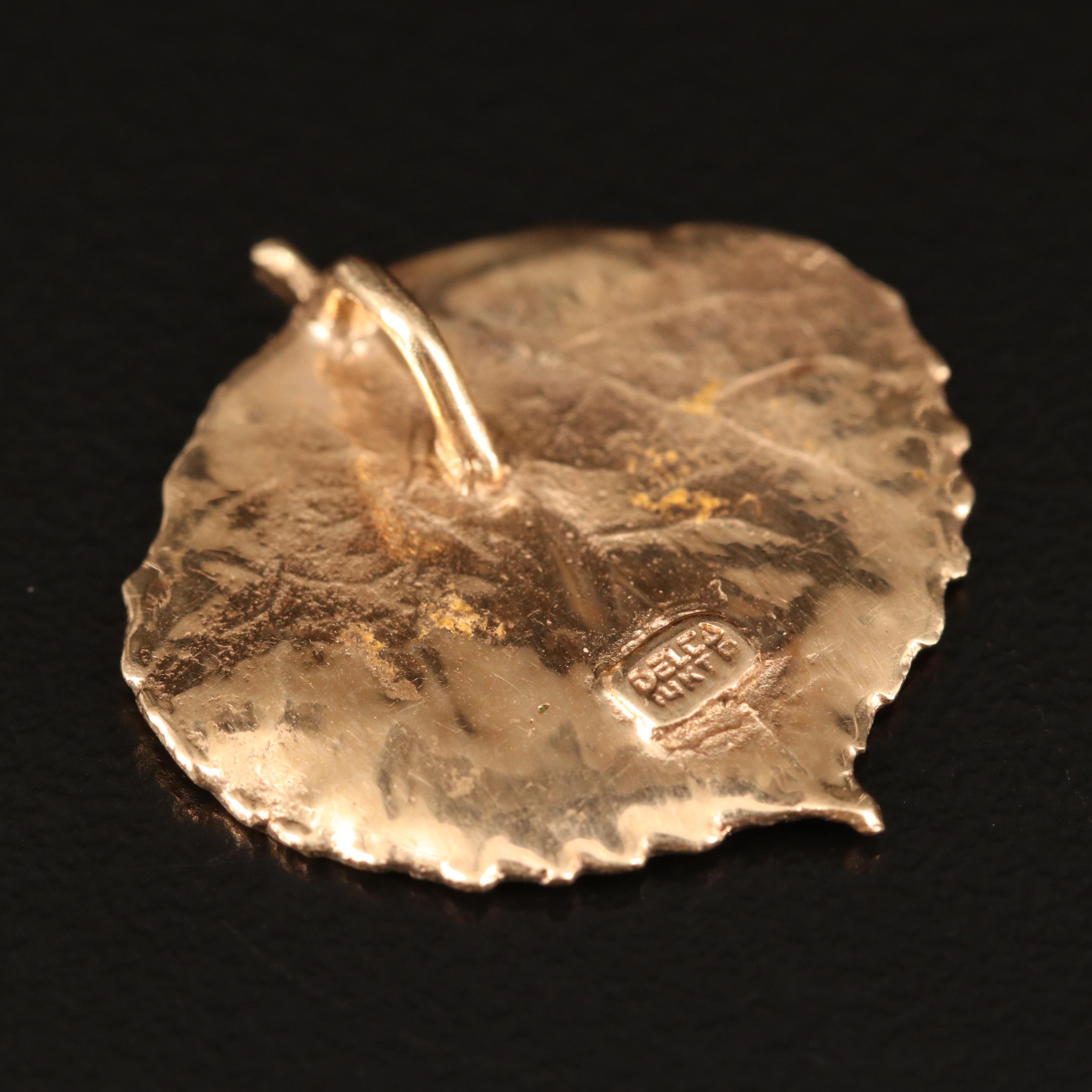 14K Aspen Leaf Pendant