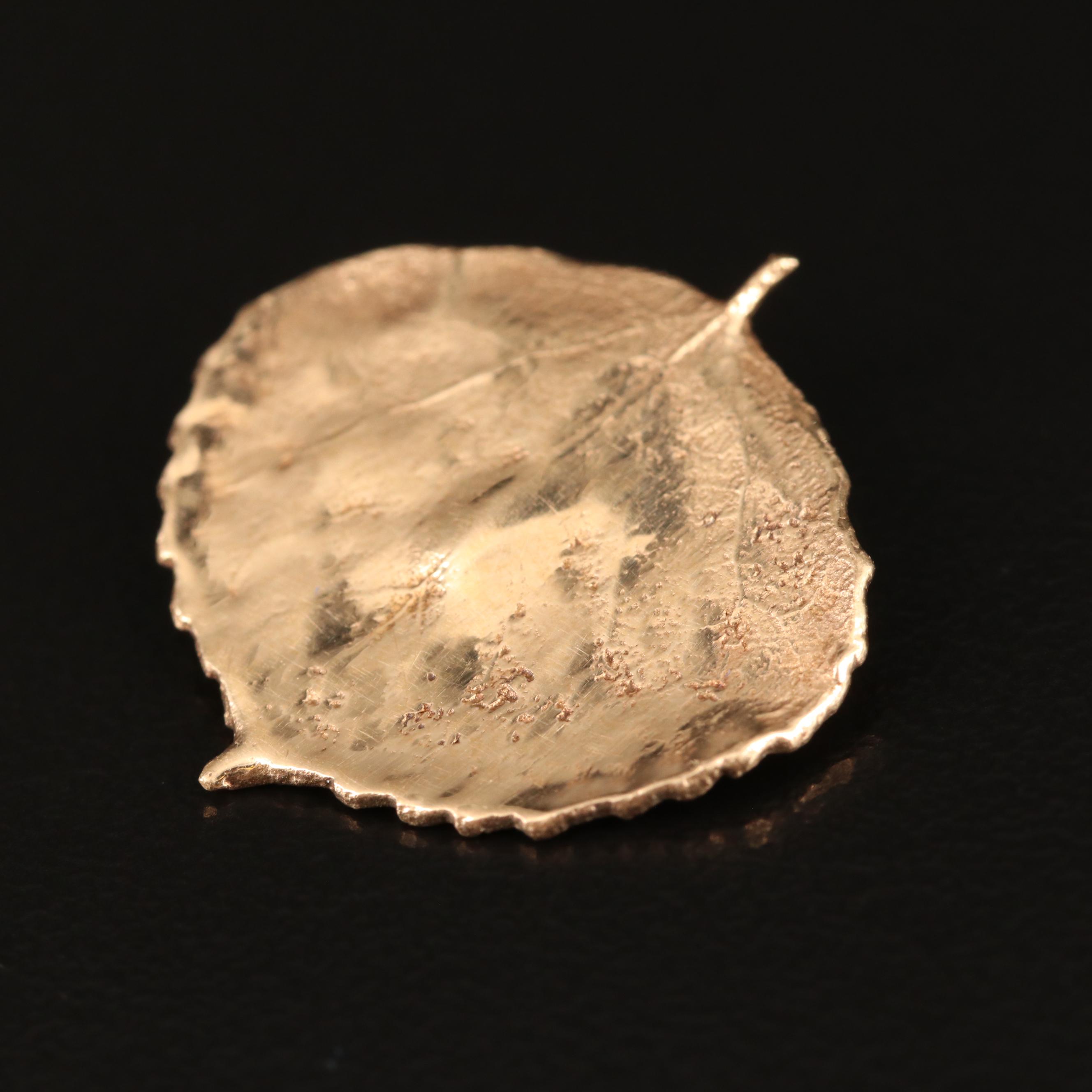 14K Aspen Leaf Pendant
