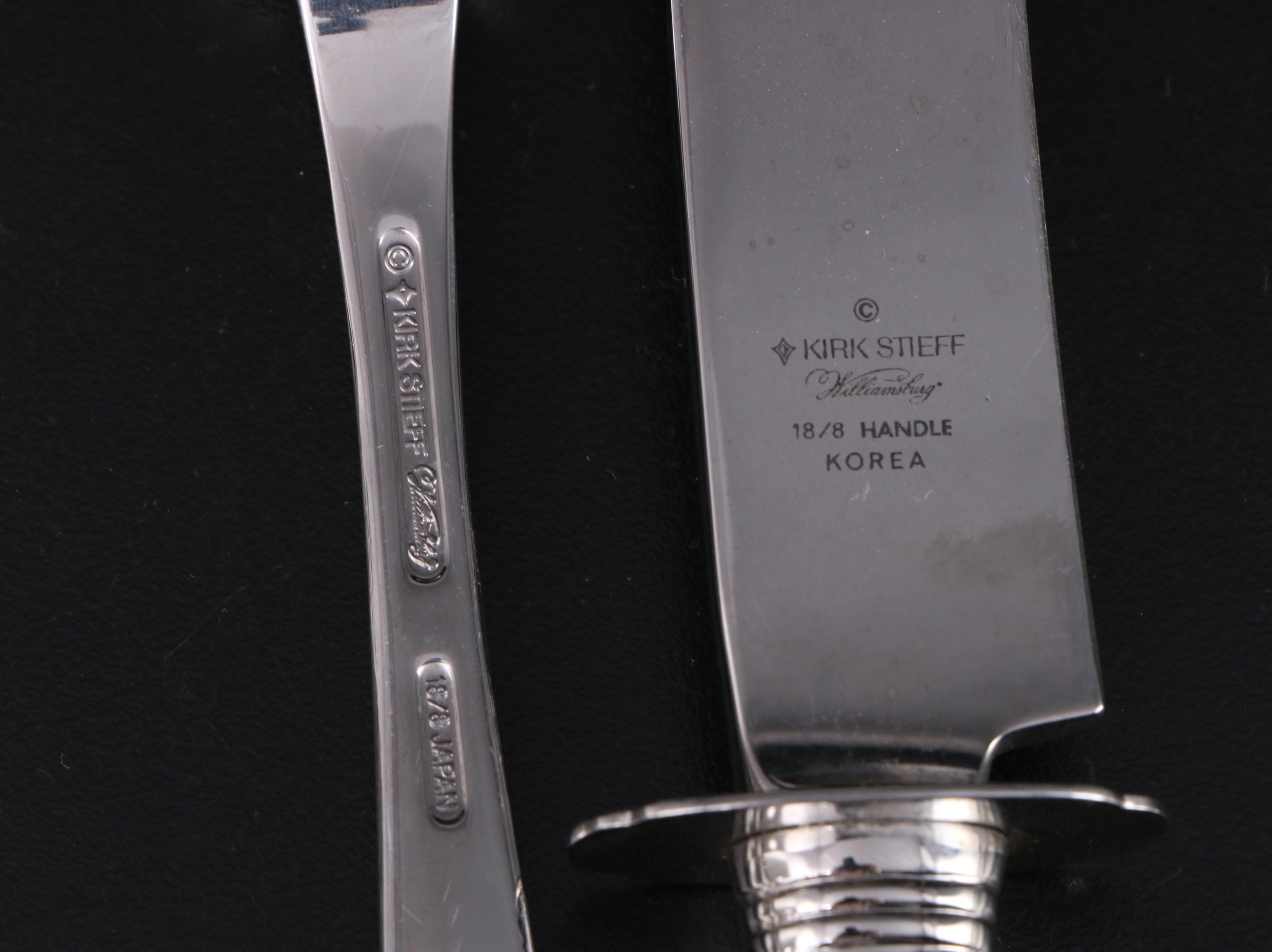 Kirk-Stieff "Williamsburg Royal Shell" 18/8 Stainless Steel Flatware