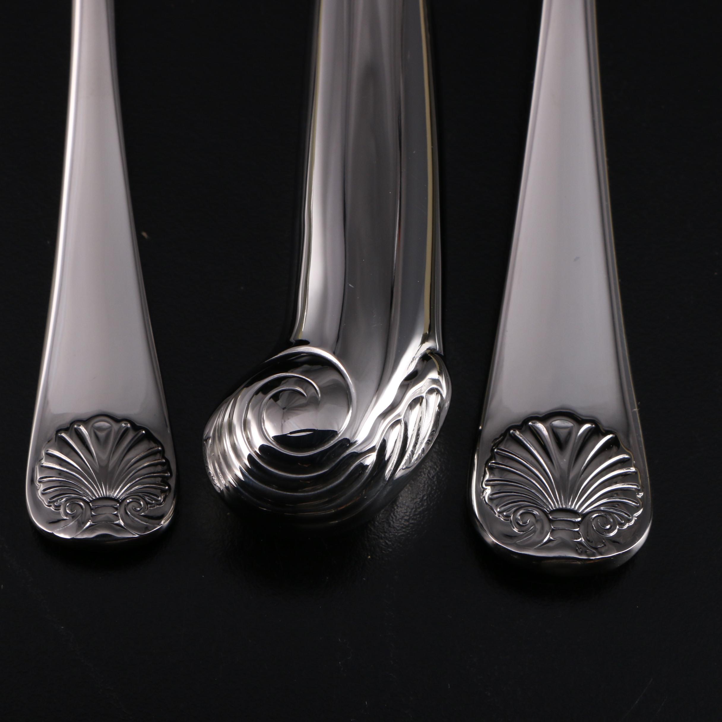 Kirk-Stieff "Williamsburg Royal Shell" 18/8 Stainless Steel Flatware