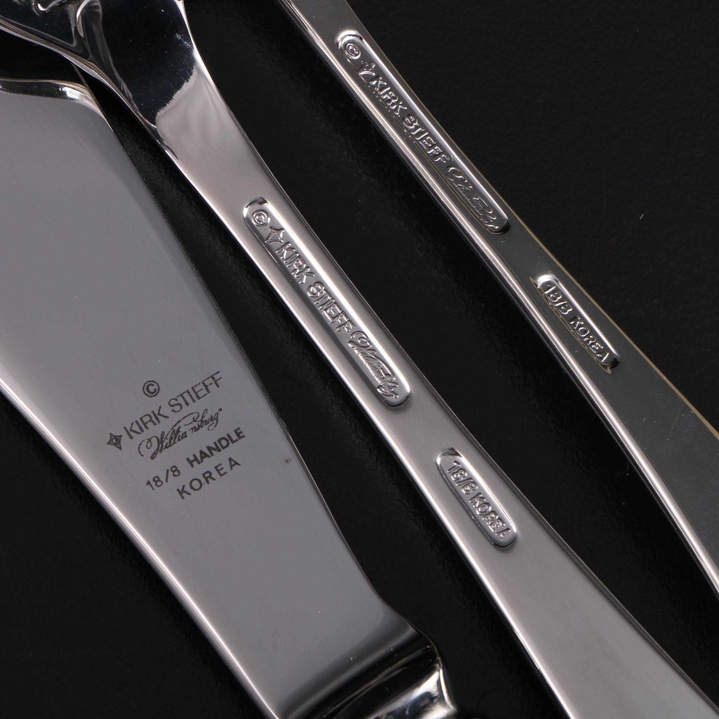 Kirk-Stieff "Williamsburg Royal Shell" 18/8 Stainless Steel Flatware